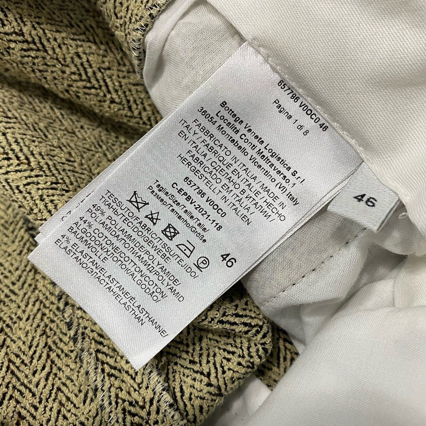 Bottega Veneta Beige Herringbone Casual Pants Size 30 Size US 30 / EU 46 - 4 Thumbnail
