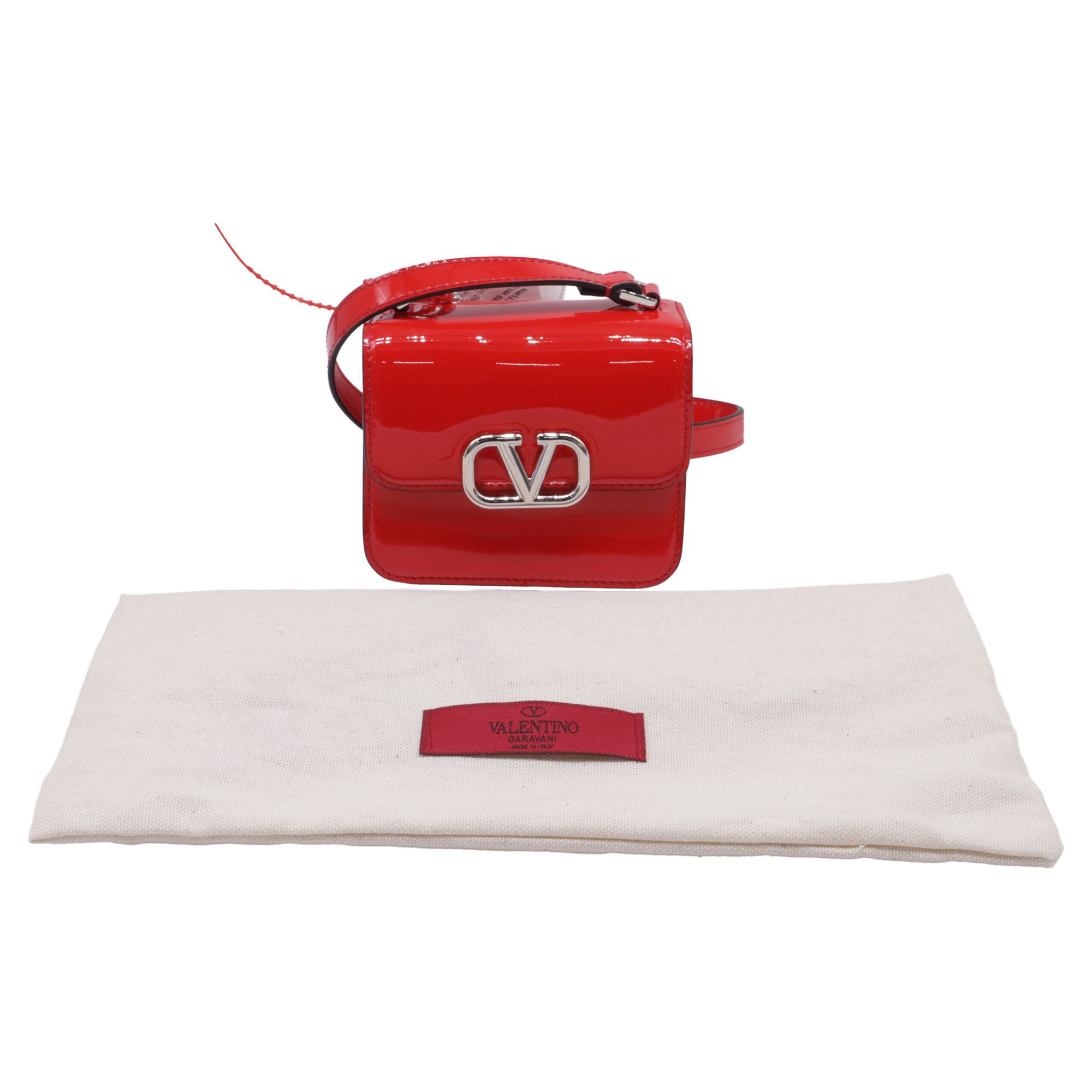 Valentino Valentino Garavani Micro VSling Shoulder Bag in Red Patent Size ONE SIZE - 4 Thumbnail