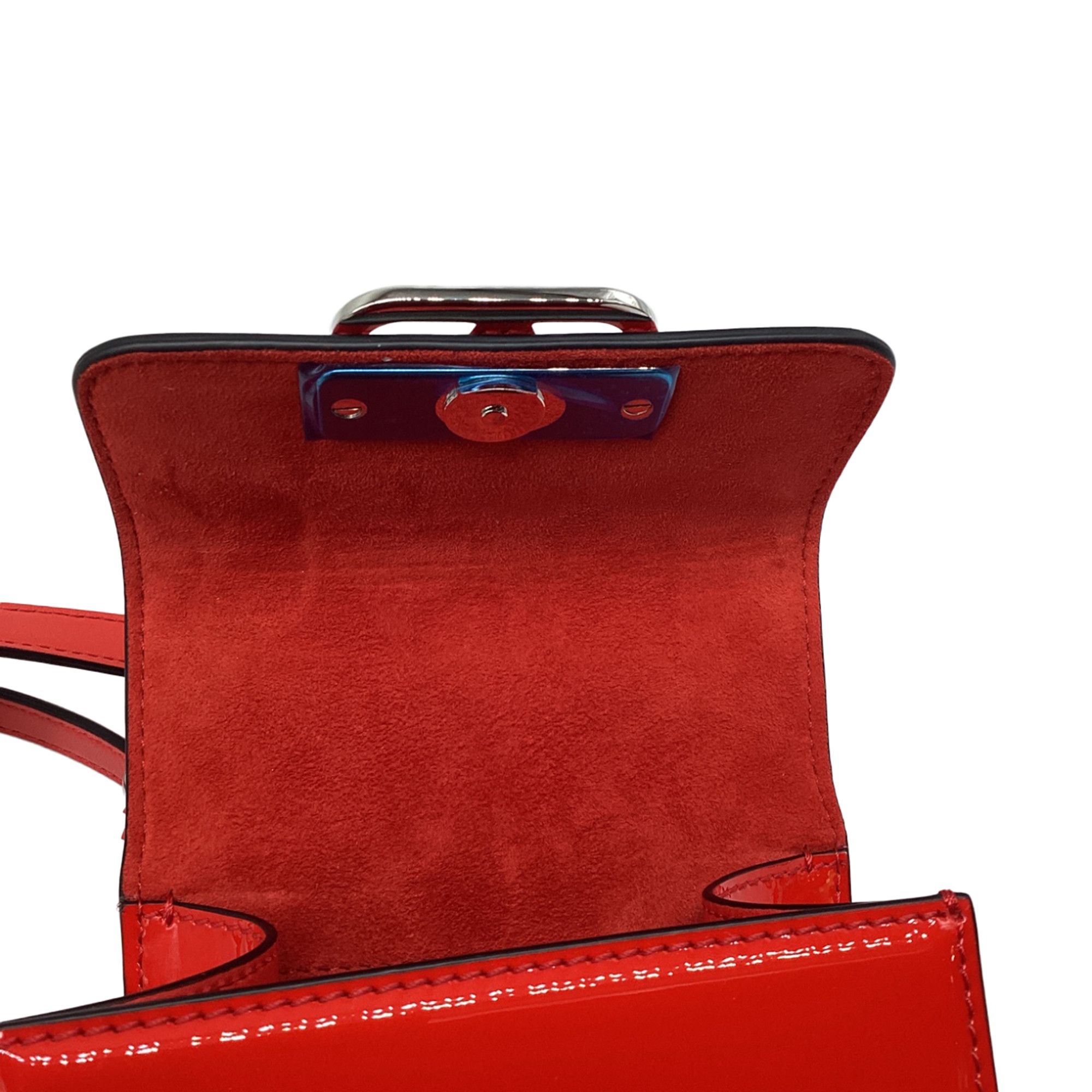 Valentino Valentino Garavani Micro VSling Shoulder Bag in Red Patent Size ONE SIZE - 7 Thumbnail