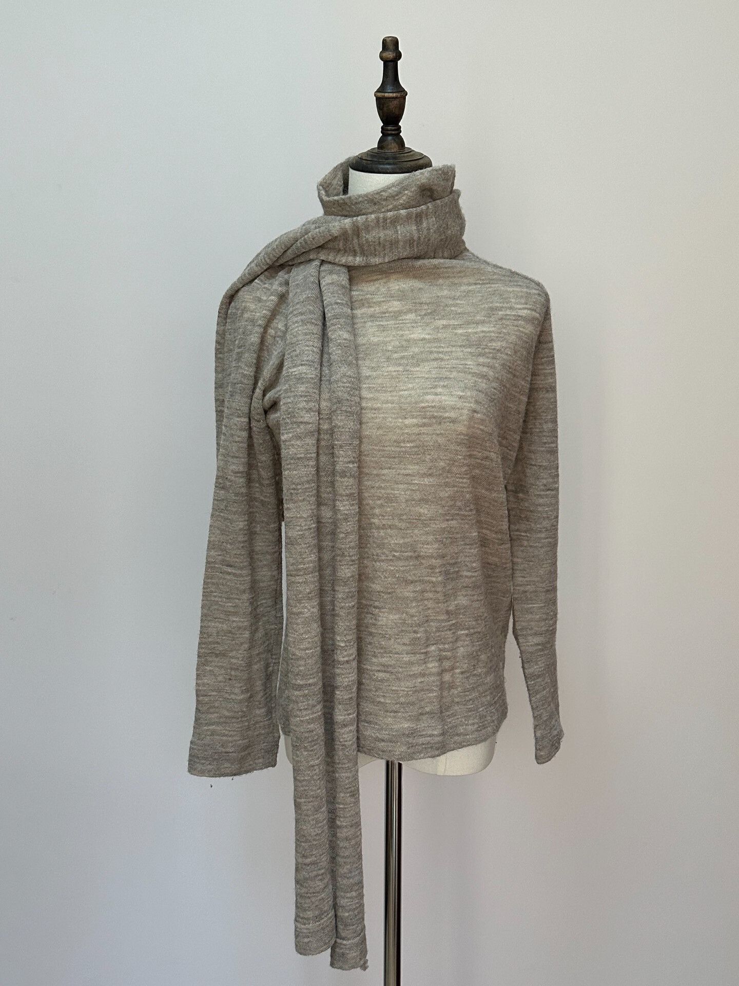 Yohji Yamamoto Yohji Yamamoto Detachable Scarf Knit Sweater Size US M / EU 48-50 / 2 - 2 Thumbnail