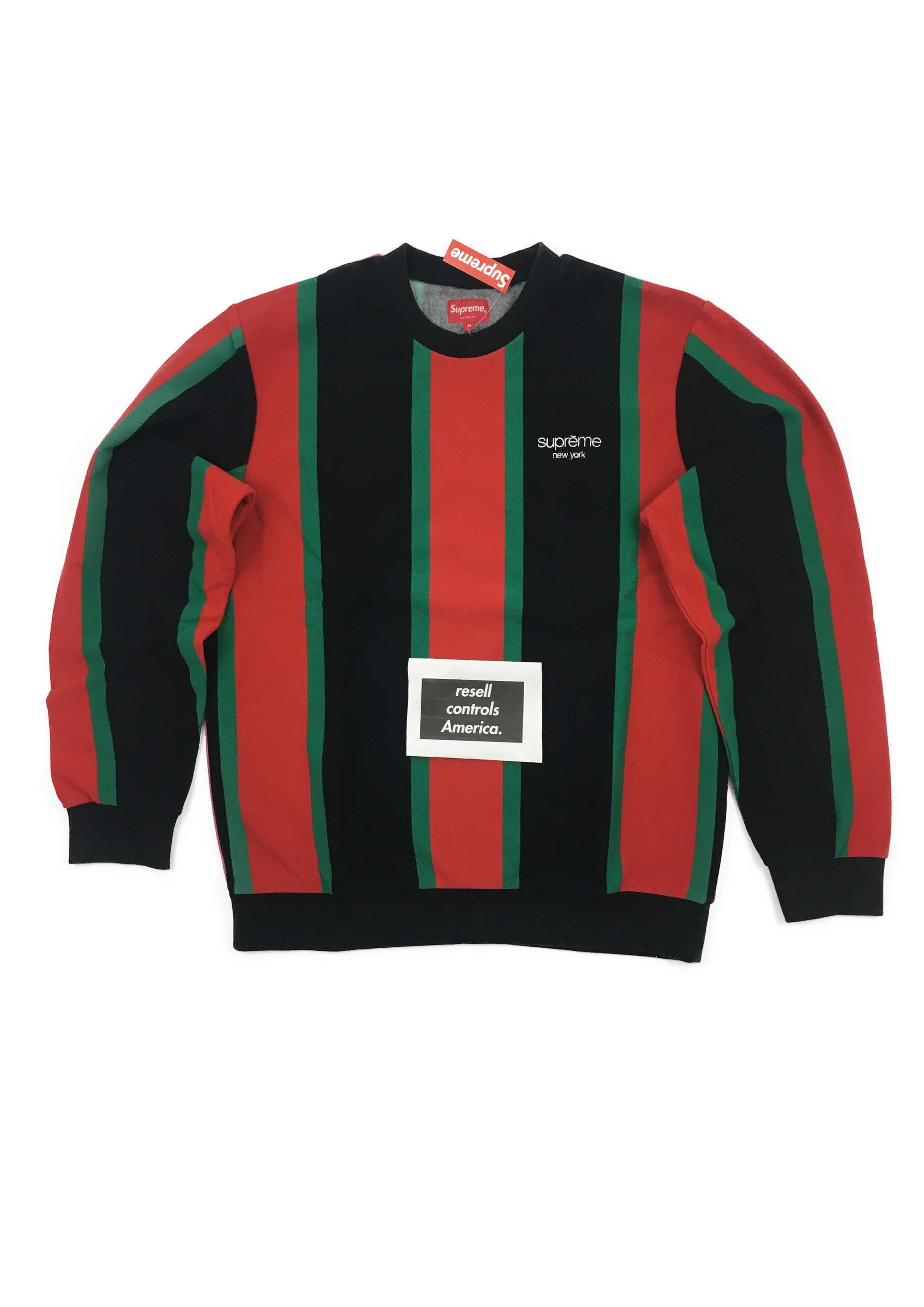 Supreme 17 fw Supreme vertical striped red green black GUCCI color