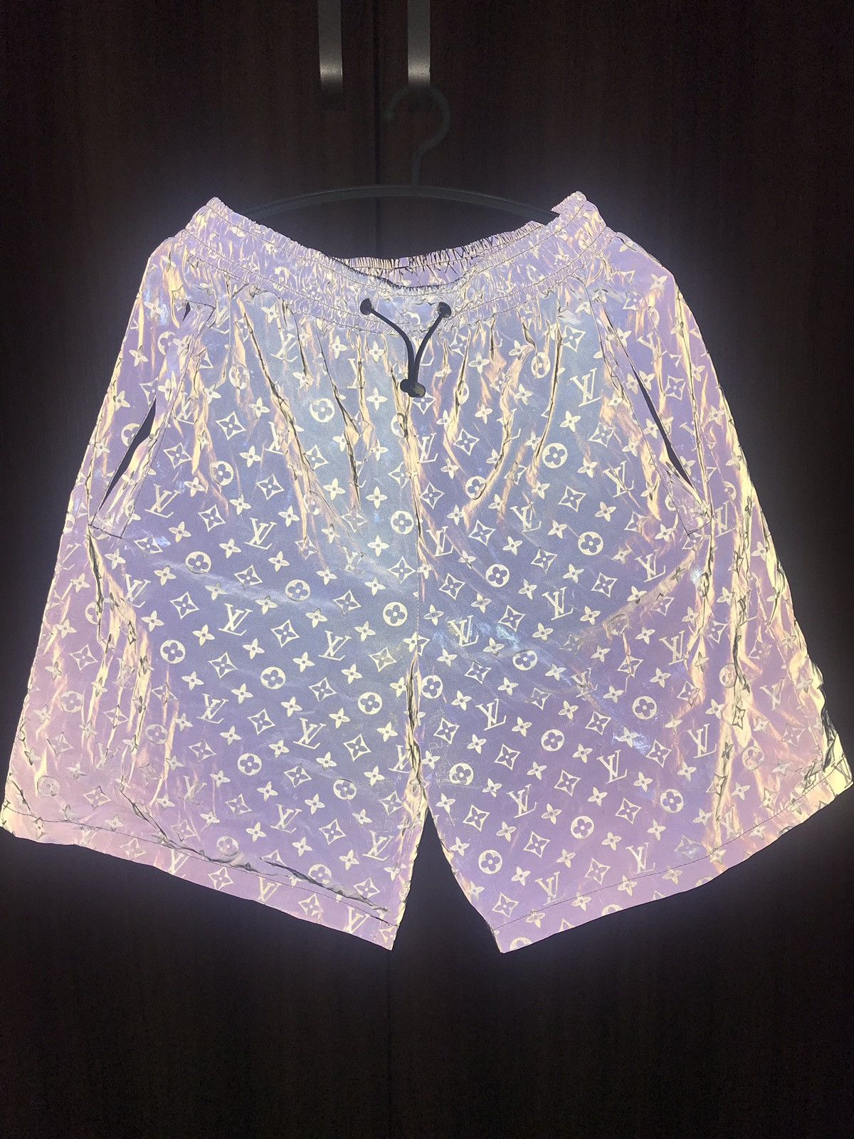 Louis Vuitton reflective monogram shorts/trunks (same shorts in each pic)  for Sale in Atlanta, GA - OfferUp