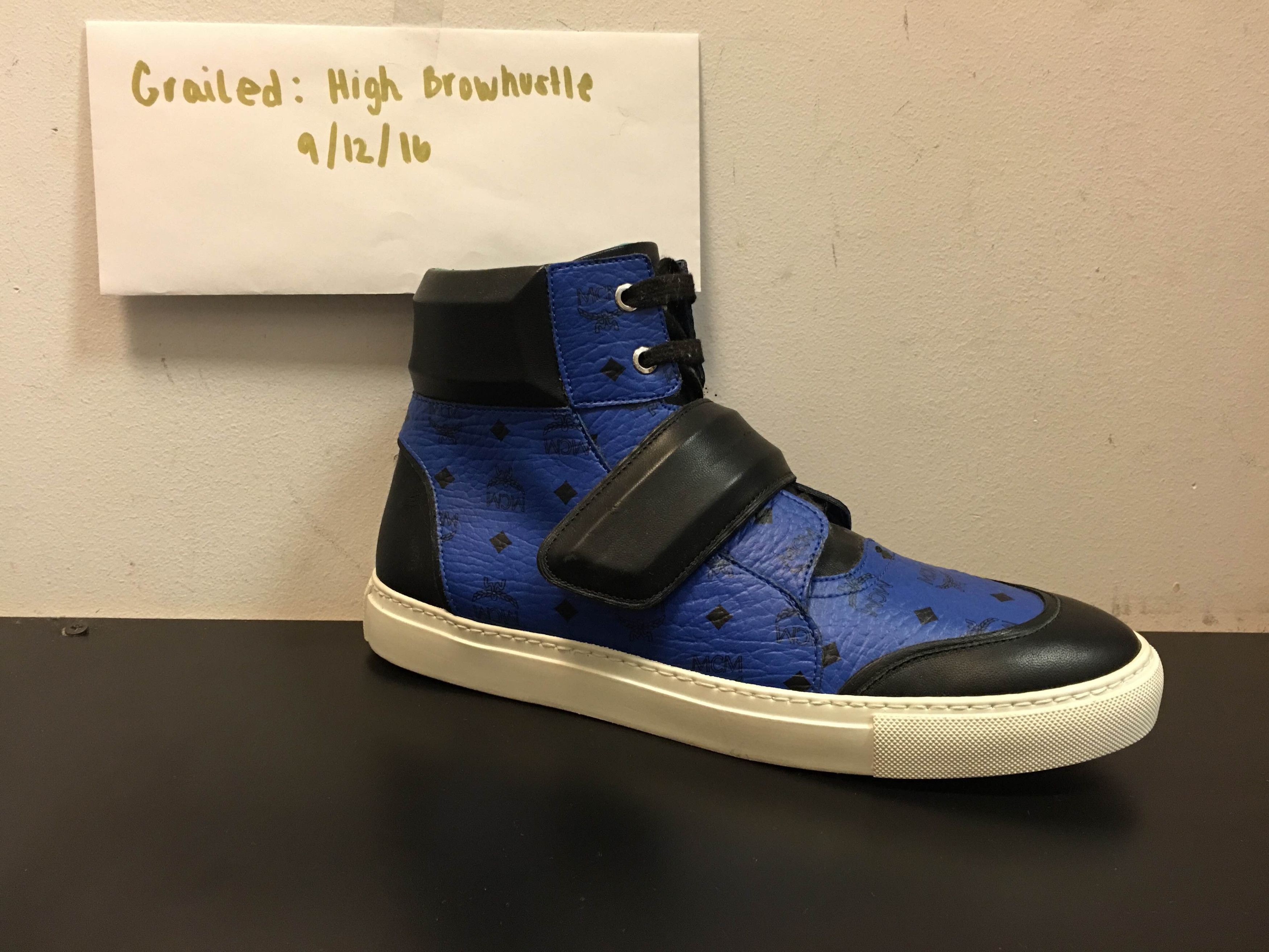 Buy the MCM Men's High Top Royal Blue Sneakers EU Size 43