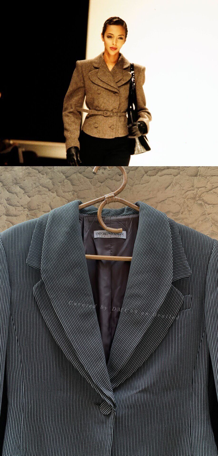 90s EMPORIO ARMANI コーデュロイ テーラードジャケット 46 90s emporio armani 1B tailored jacket 90s emporio armani rayon
