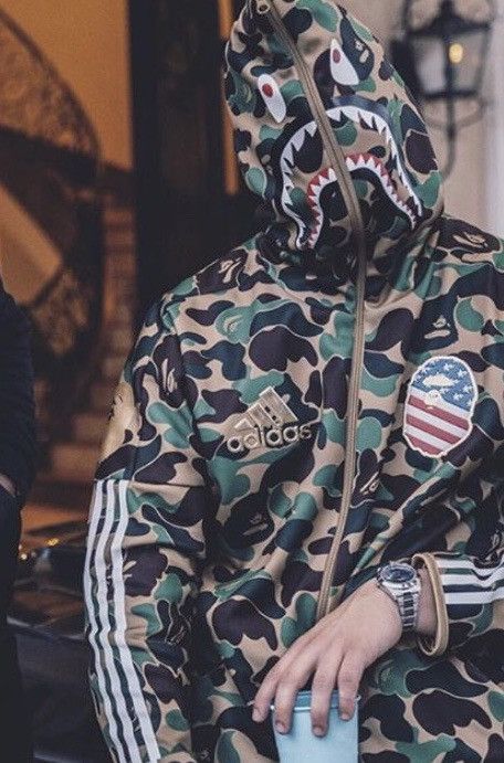 Adidas x bape shark hoodie hotsell