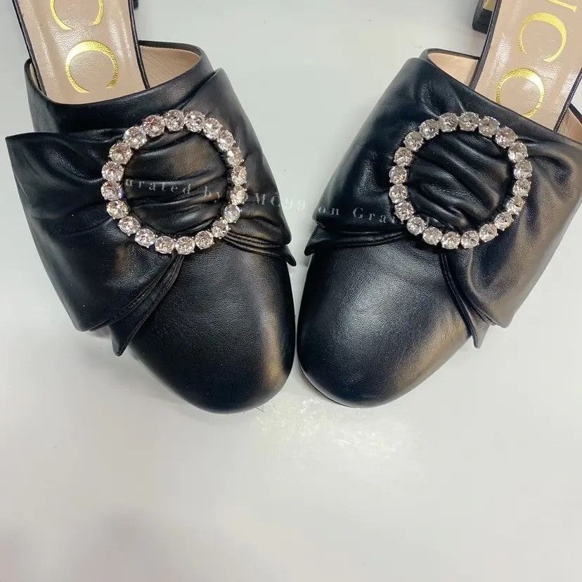 Gucci Gucci Black High-Heel Slippers Size 36 Size US 5 / IT 35 - 3 Thumbnail