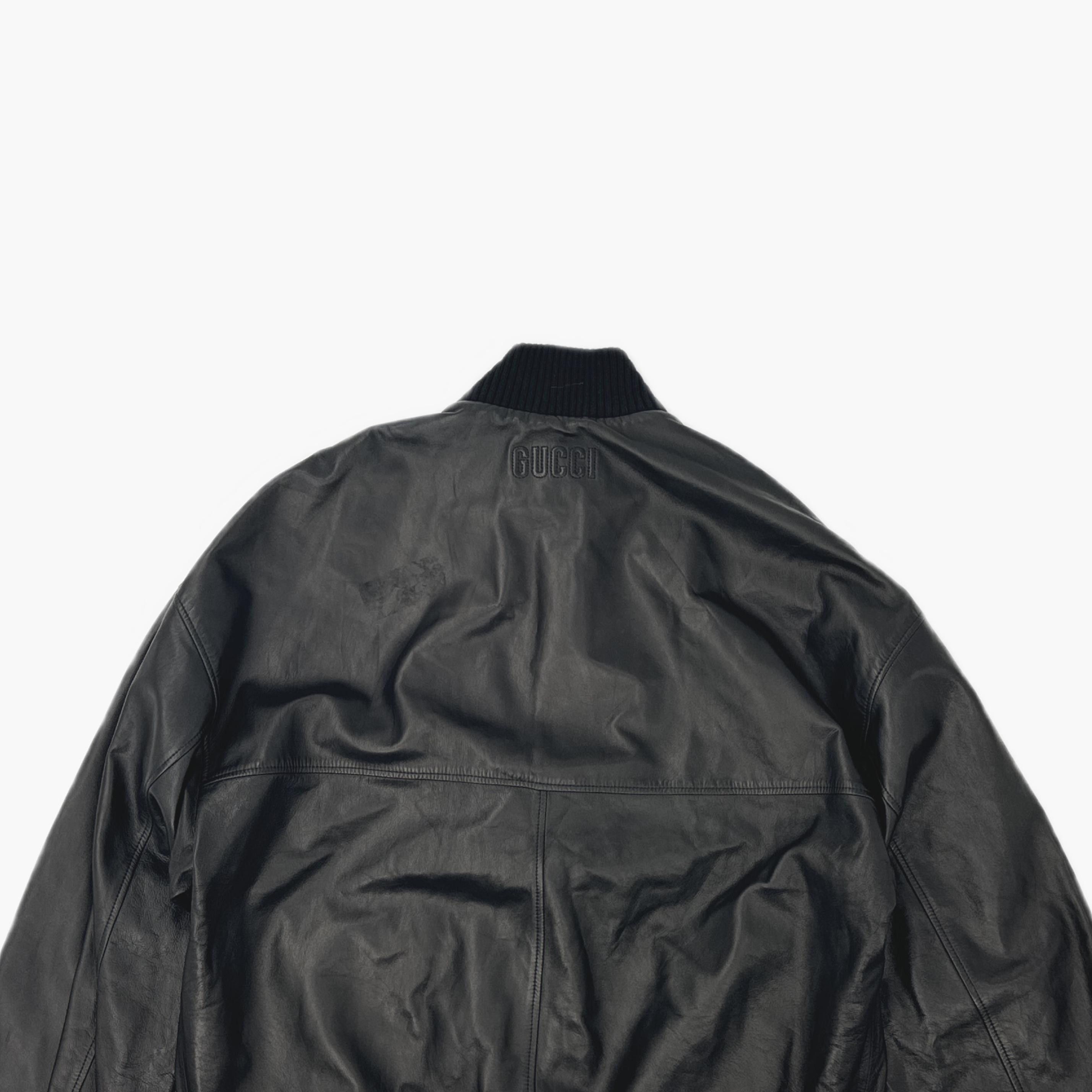 Gucci Gucci Leather Bomber Jacket Size 52 Size US L / EU 52-54 / 3 - 3 Thumbnail