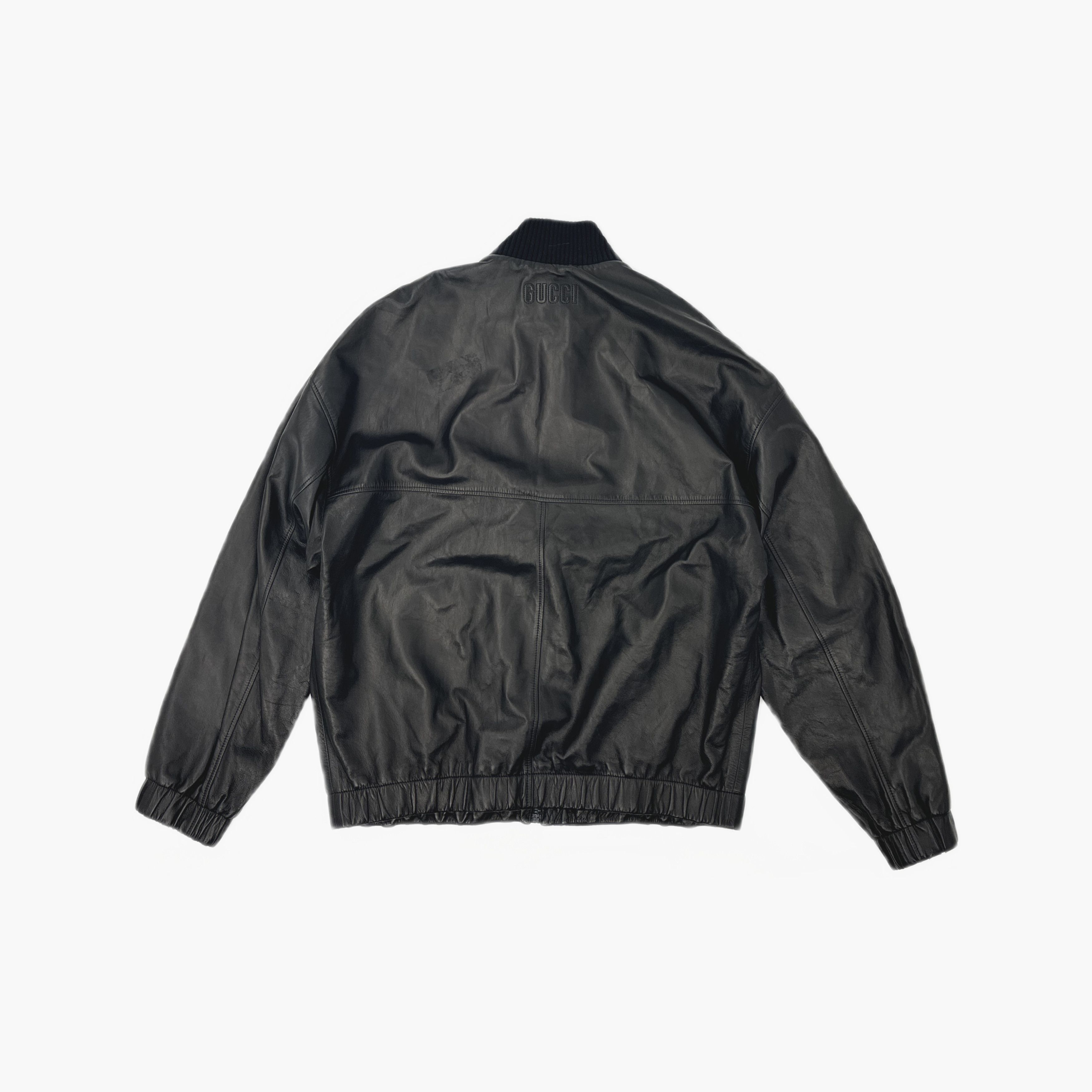 Gucci Gucci Leather Bomber Jacket Size 52 Size US L / EU 52-54 / 3 - 2 Thumbnail