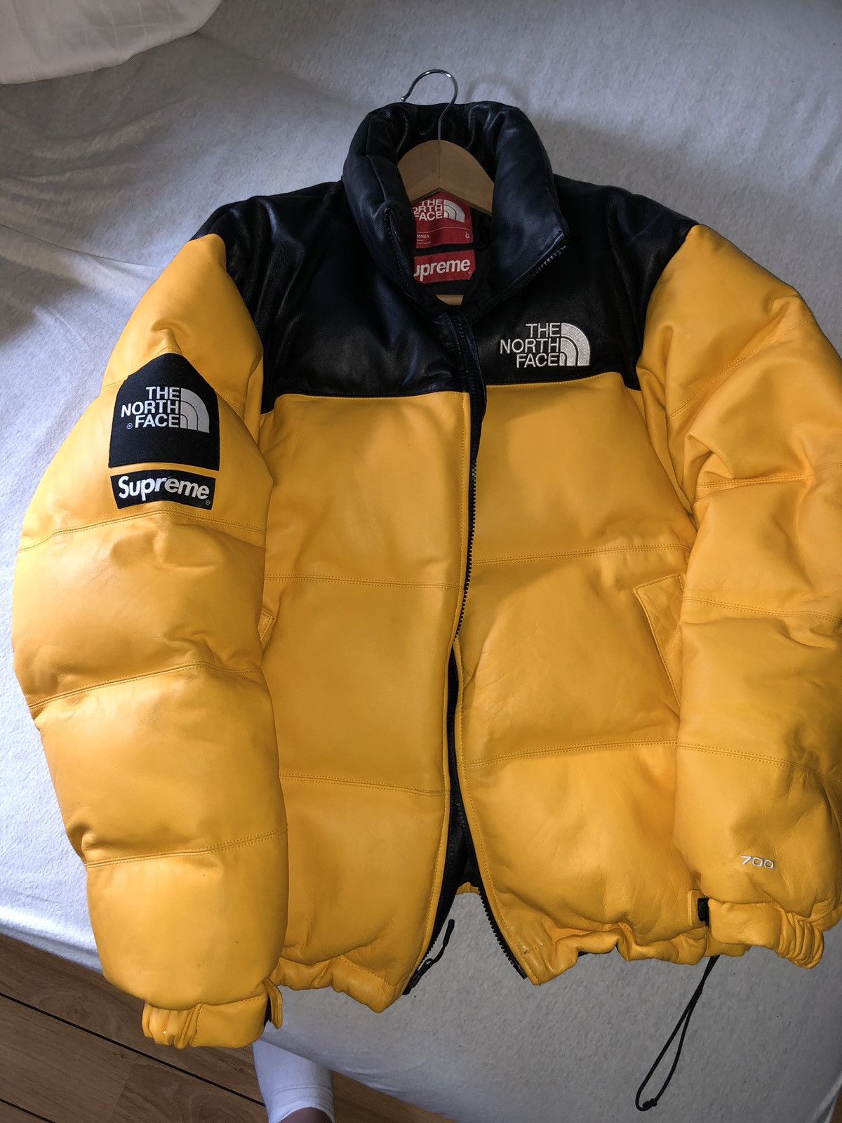 Supreme Supreme TNF the north face Leather Nuptse Jacket Grailed