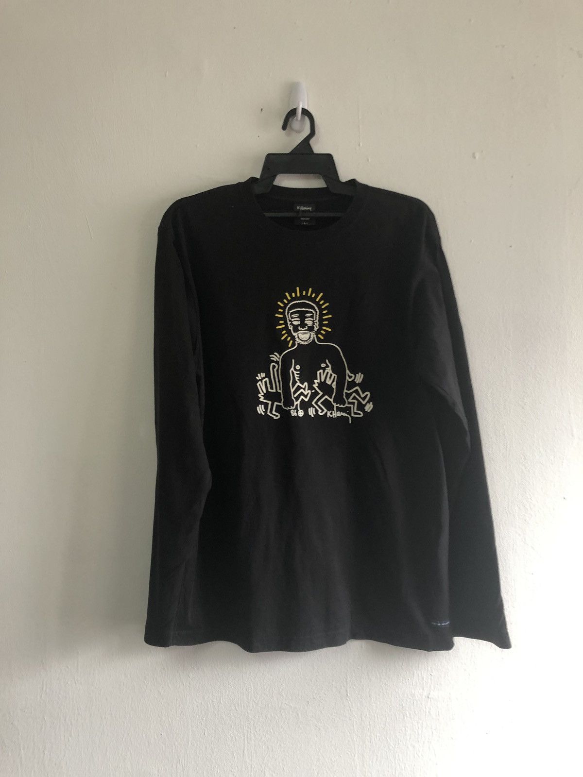 Keith Haring Vtg KEITH HARING T Shirt 1986 Longsleeve Rare Design Size US L / EU 52-54 / 3 - 1 Thumbnail