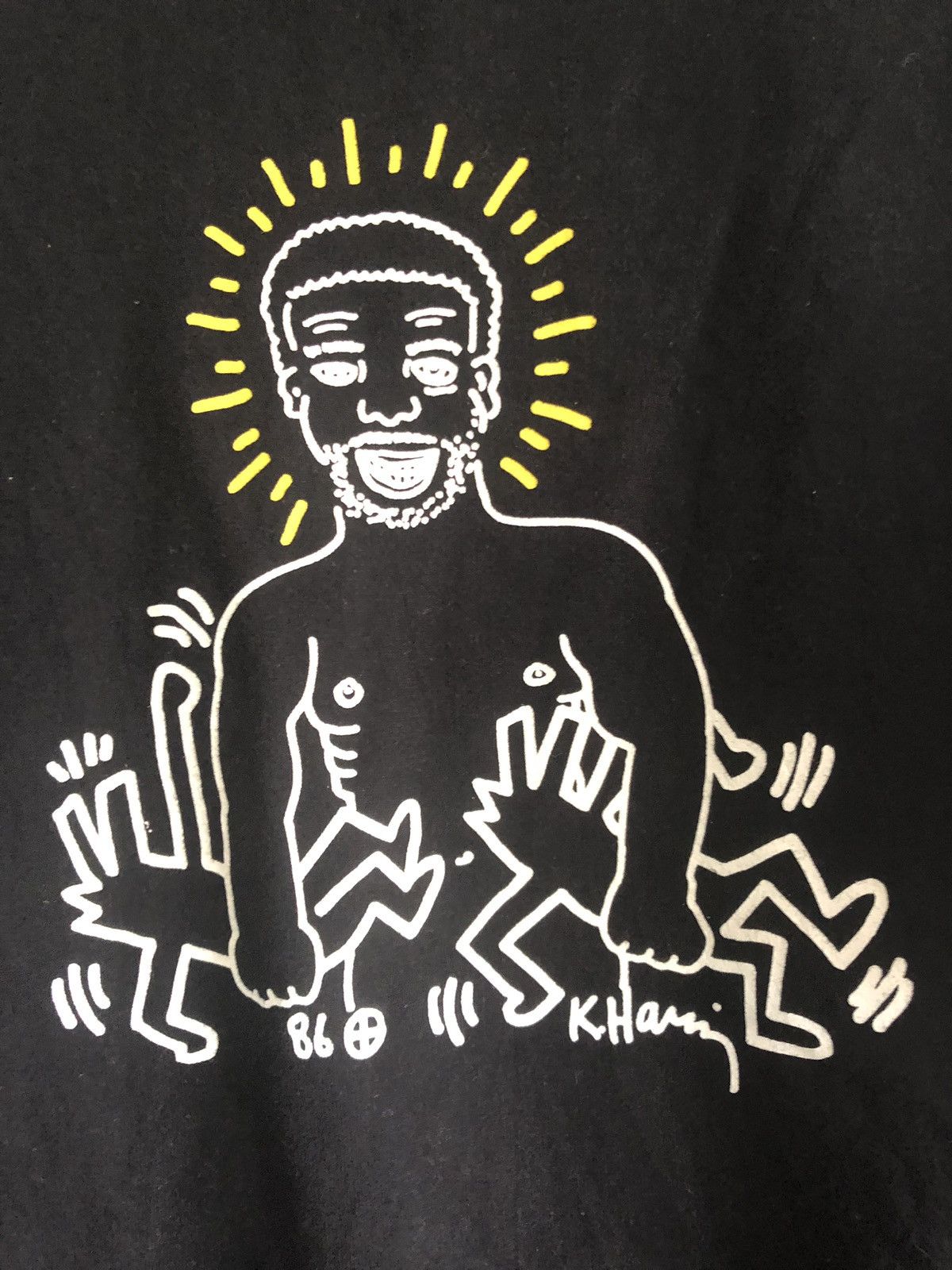 Keith Haring Vtg KEITH HARING T Shirt 1986 Longsleeve Rare Design Size US L / EU 52-54 / 3 - 3 Thumbnail