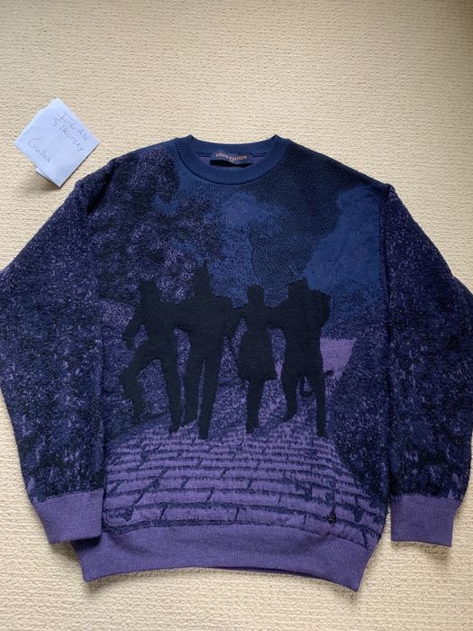 LOUIS VUITTON by Virgil Abloh Men's Purple Studio Jacquard Sweater Wool  Size S