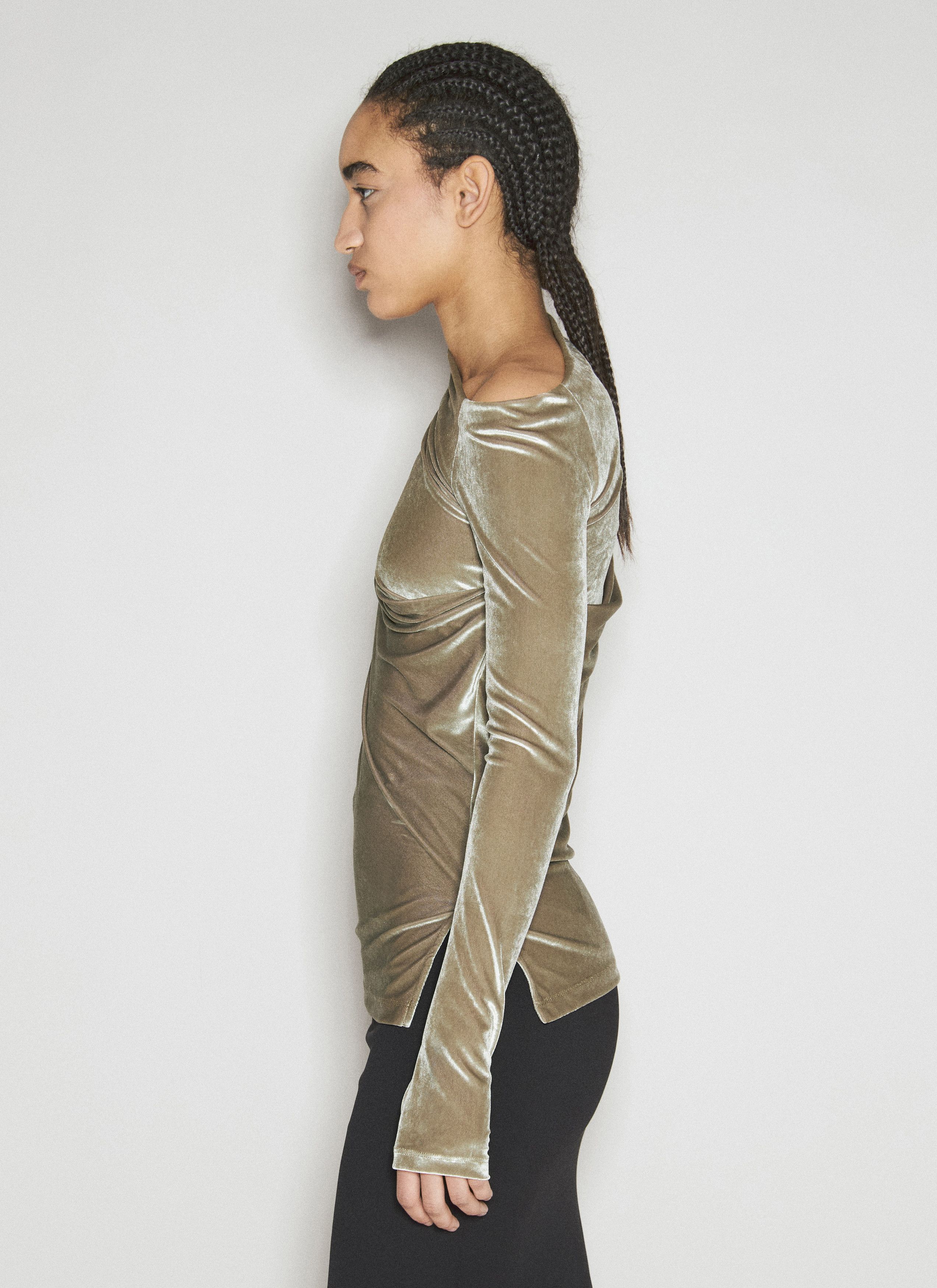 Helmut Lang Helmut Lang Velvet Asymmetrical Top Size L / US 10 / IT 46 - 5 Thumbnail