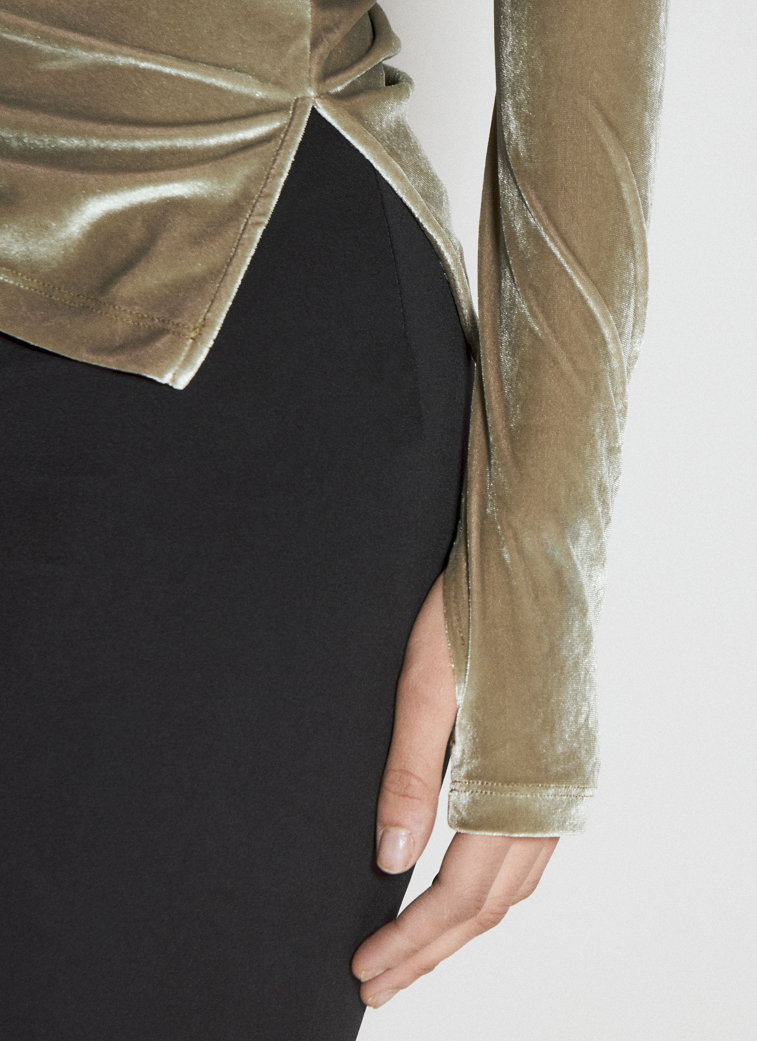 Helmut Lang Helmut Lang Velvet Asymmetrical Top Size L / US 10 / IT 46 - 6 Thumbnail