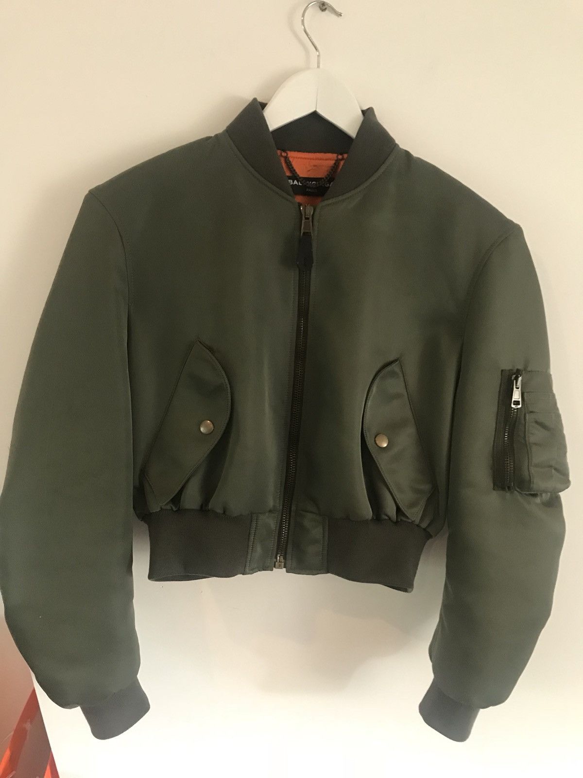 BALENCIAGA 17ss Boxy Bomber Jacket Mサイズ Balenciaga Padded Shoulders Runway Bomber Jacket - SS17