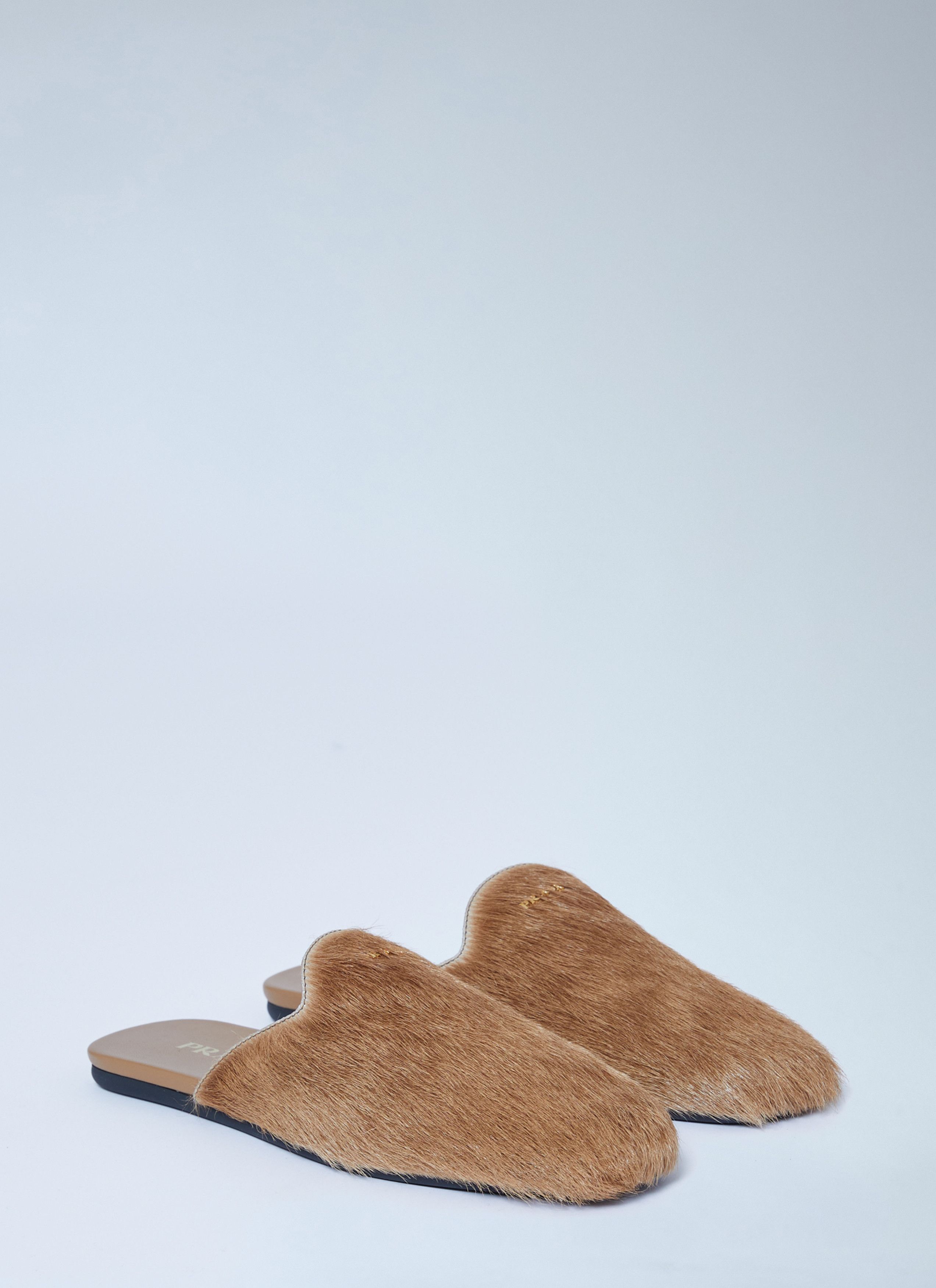 Prada Leather Pony-Hair Mules (EU 36)