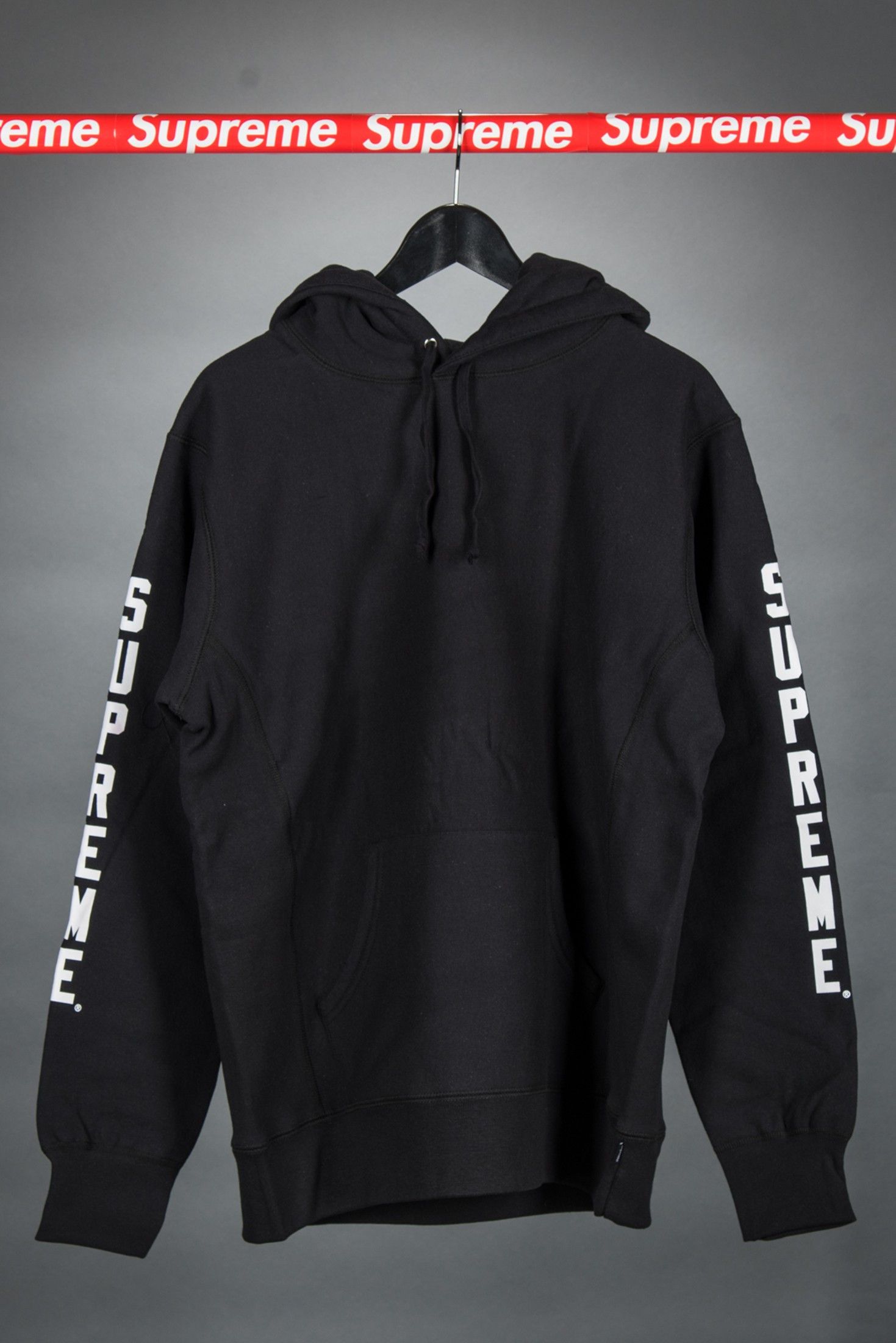 Supreme Metallic Rib Hooded Sweatshirt Black