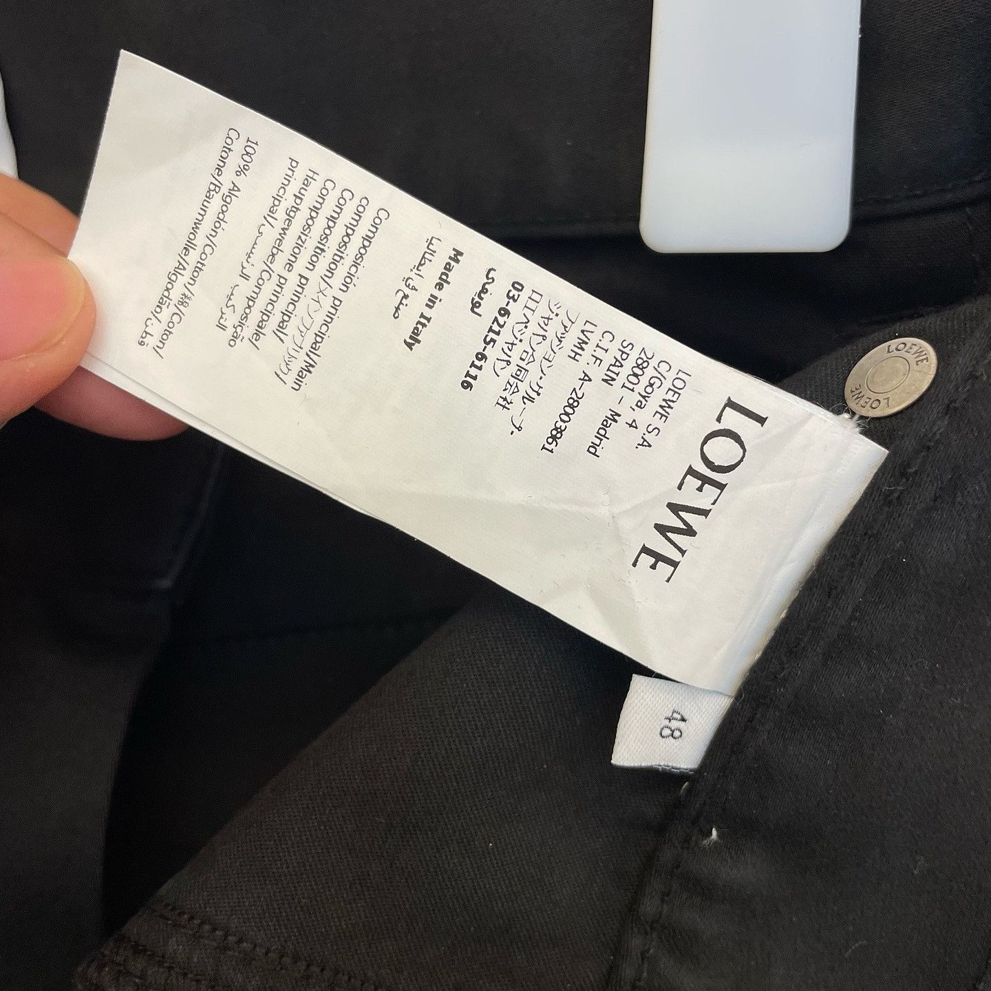 Loewe Loewe Black Cotton Cargo Pants Size 48 Size US 32 / EU 48 - 11 Thumbnail