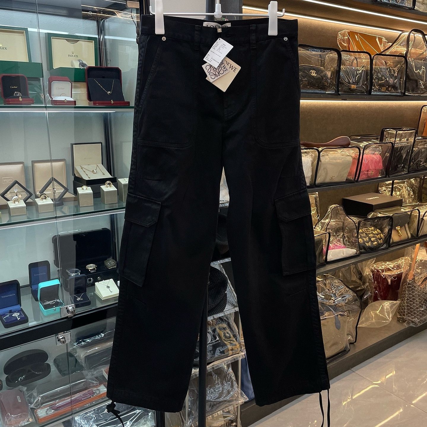 Loewe Loewe Black Cotton Cargo Pants Size 48 Size US 32 / EU 48 - 2 Thumbnail