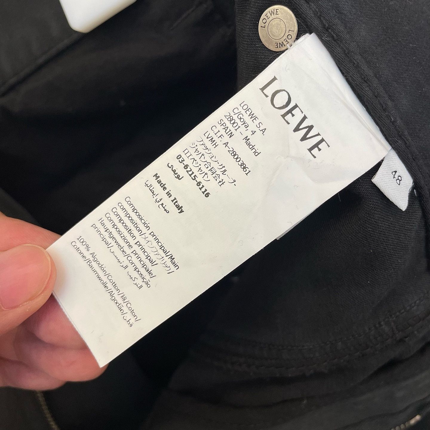 Loewe Loewe Black Cotton Cargo Pants Size 48 Size US 32 / EU 48 - 8 Thumbnail