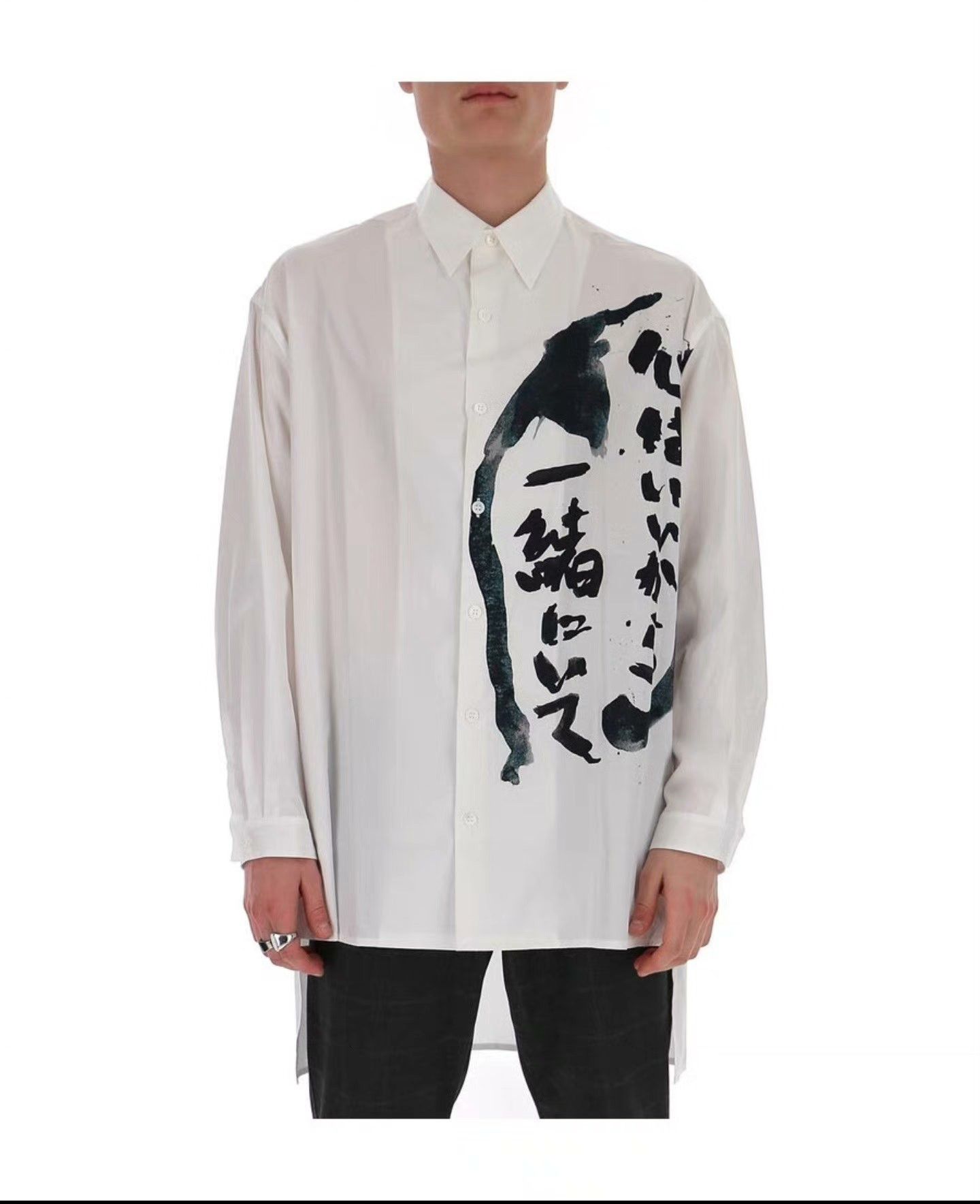 Yohji Yamamoto Yohji Yamamoto Black Scandal White Shirt Size US L / EU 52-54 / 3 - 2 Thumbnail