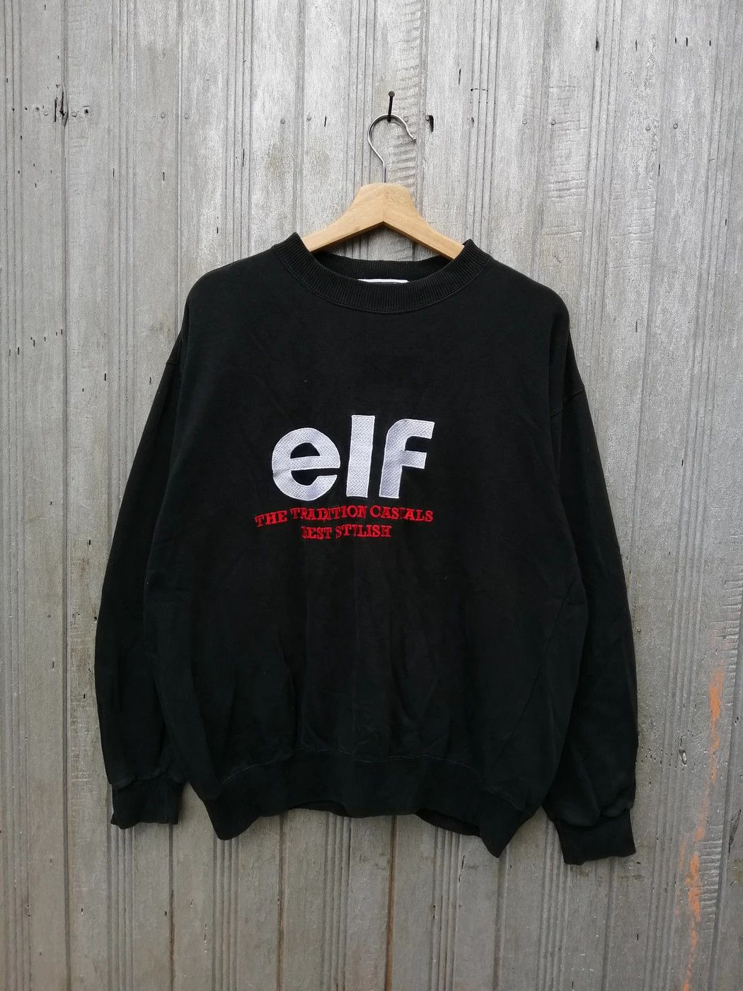 Japanese Brand Vintage ELF Lubricants Racing Motor Oil Sweatshirt B4 Size US L / EU 52-54 / 3 - 1 Thumbnail