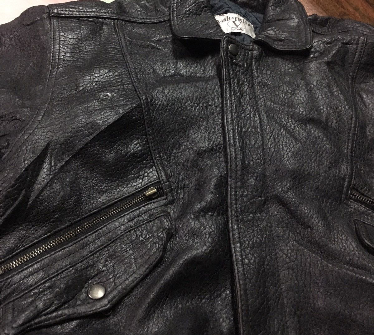 Vintage 80s Valentino Uomo Leather Jacket