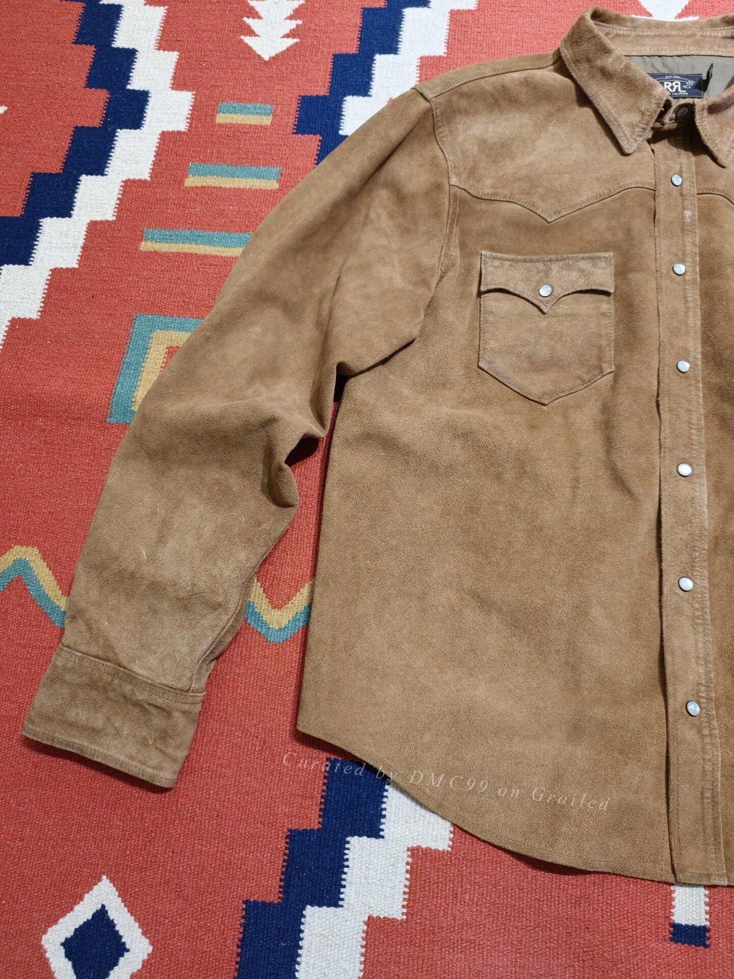 RRL Ralph Lauren RRL Ralph Lauren Suede Leather Shirt Size US XL / EU 56 / 4 - 3 Thumbnail