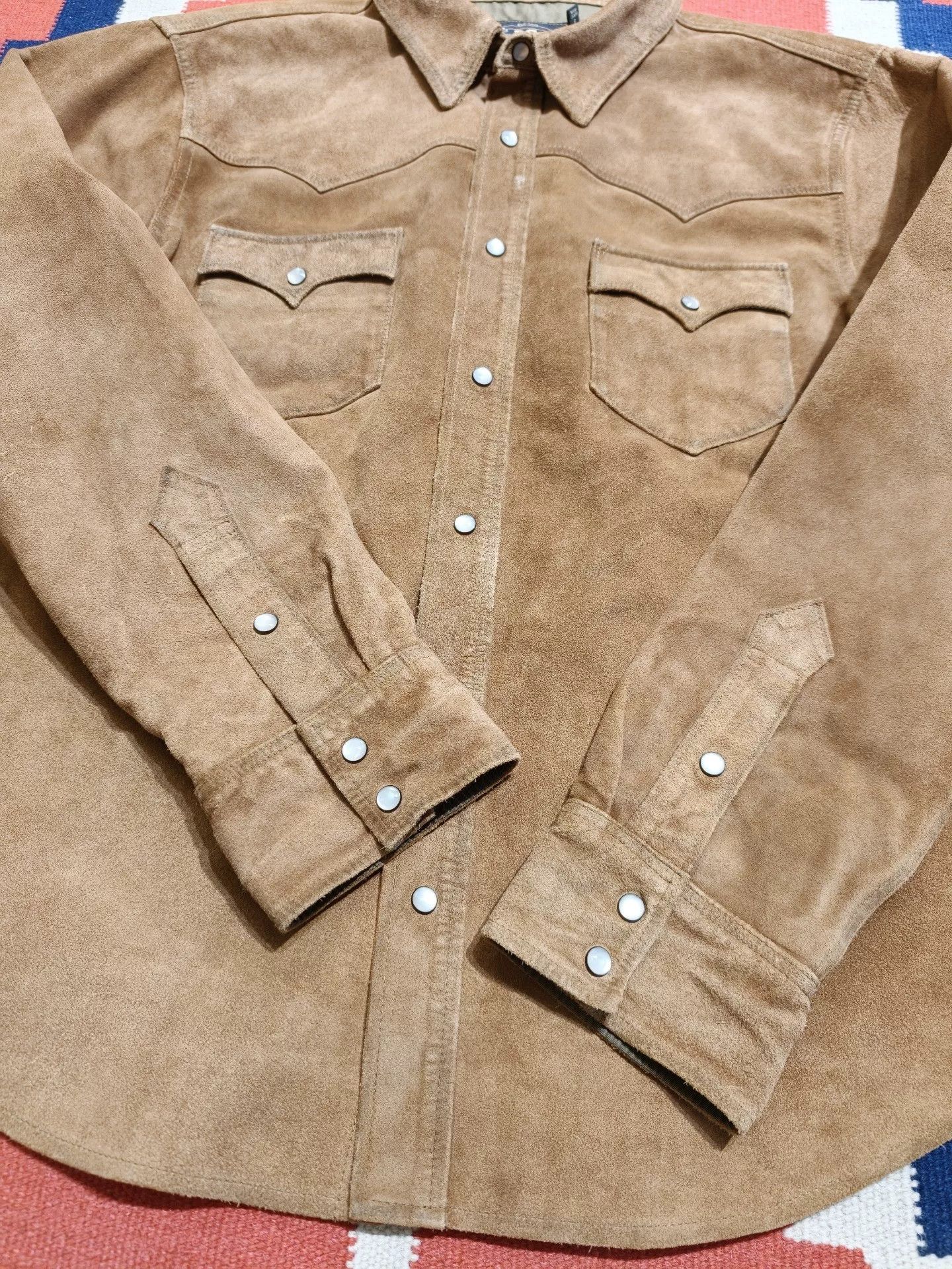 RRL Ralph Lauren RRL Ralph Lauren Suede Leather Shirt Size US XL / EU 56 / 4 - 6 Thumbnail