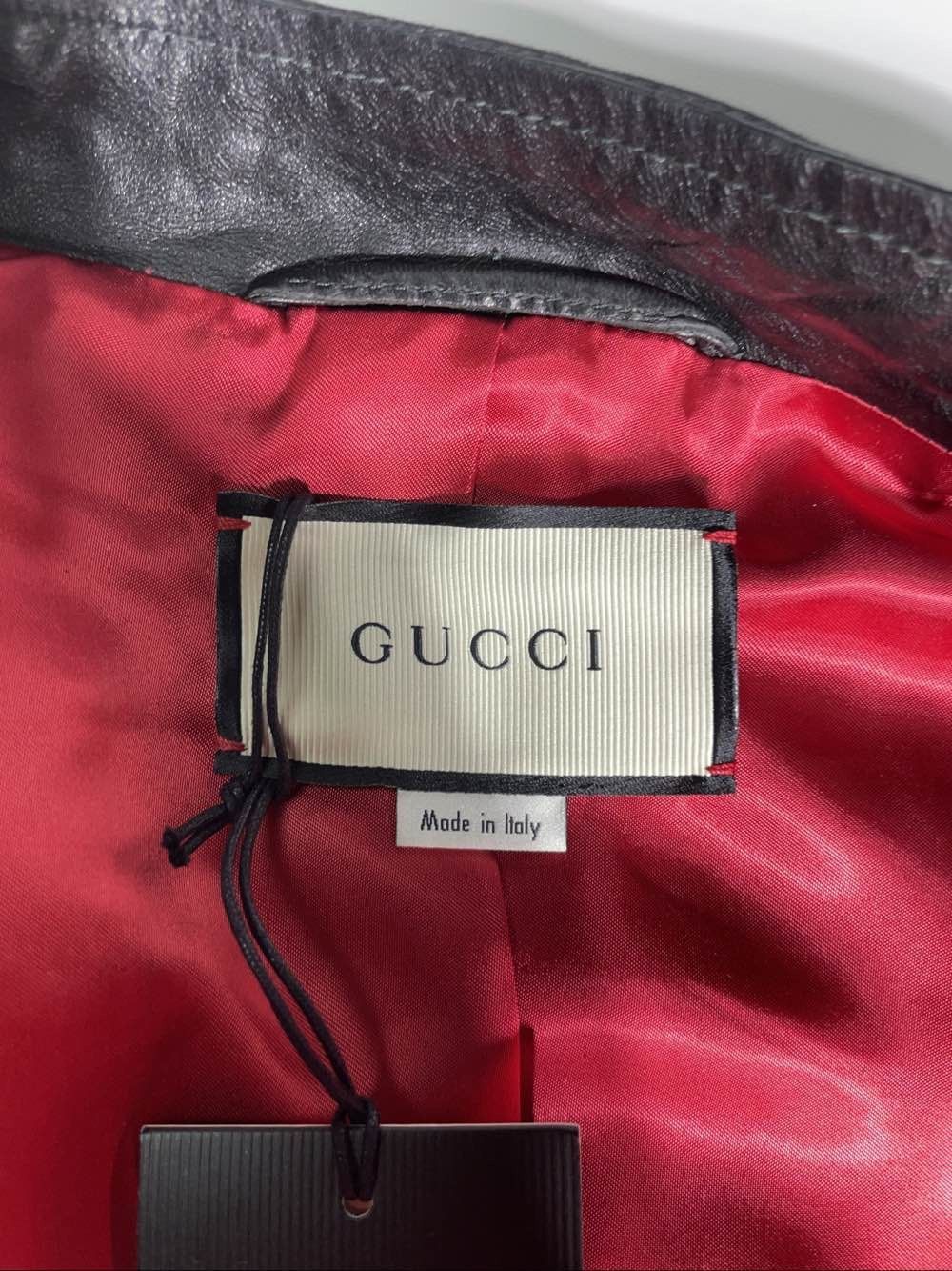 Gucci Striped Black Leather Jacket, Size S Size US S / EU 44-46 / 1 - 3 Thumbnail