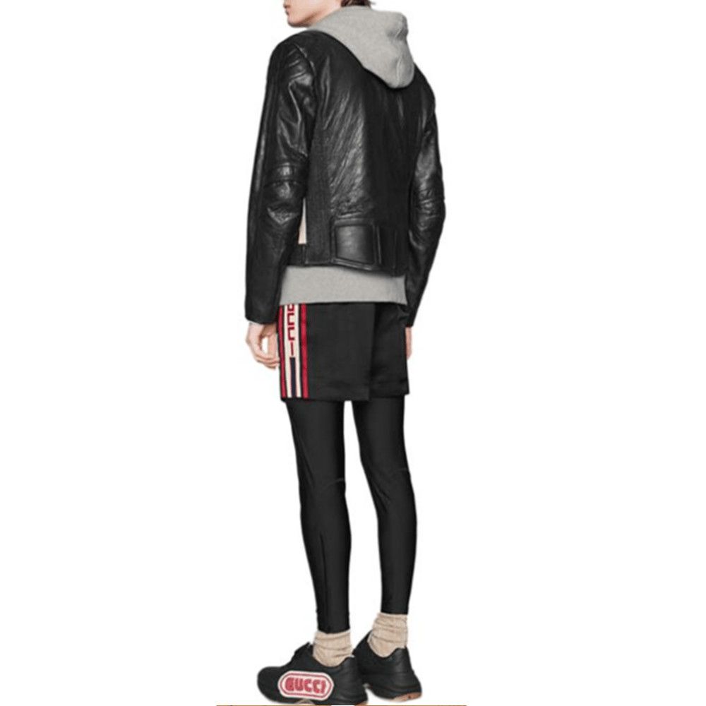Gucci Striped Black Leather Jacket, Size S Size US S / EU 44-46 / 1 - 14 Thumbnail