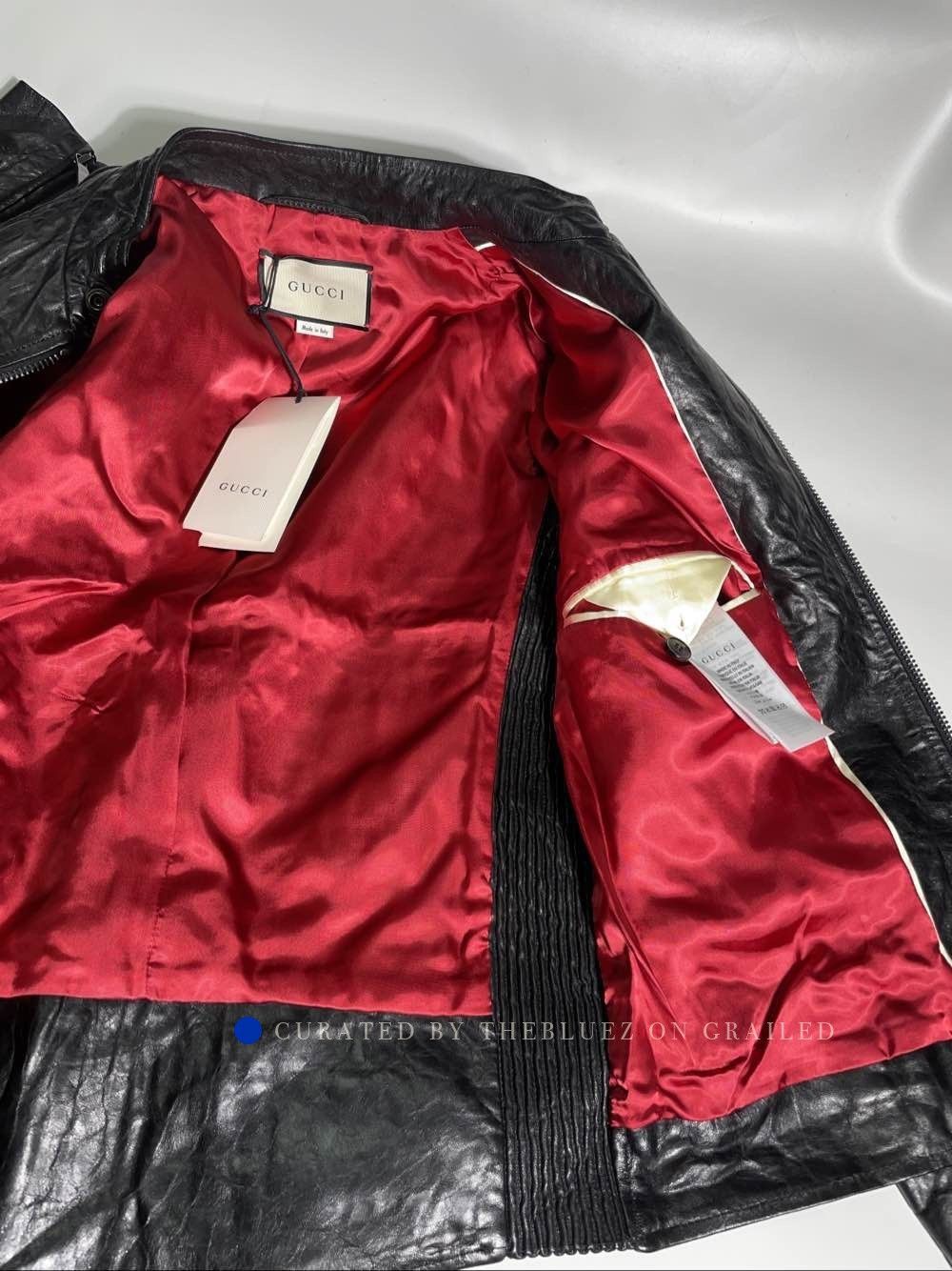 Gucci Striped Black Leather Jacket, Size S Size US S / EU 44-46 / 1 - 7 Thumbnail