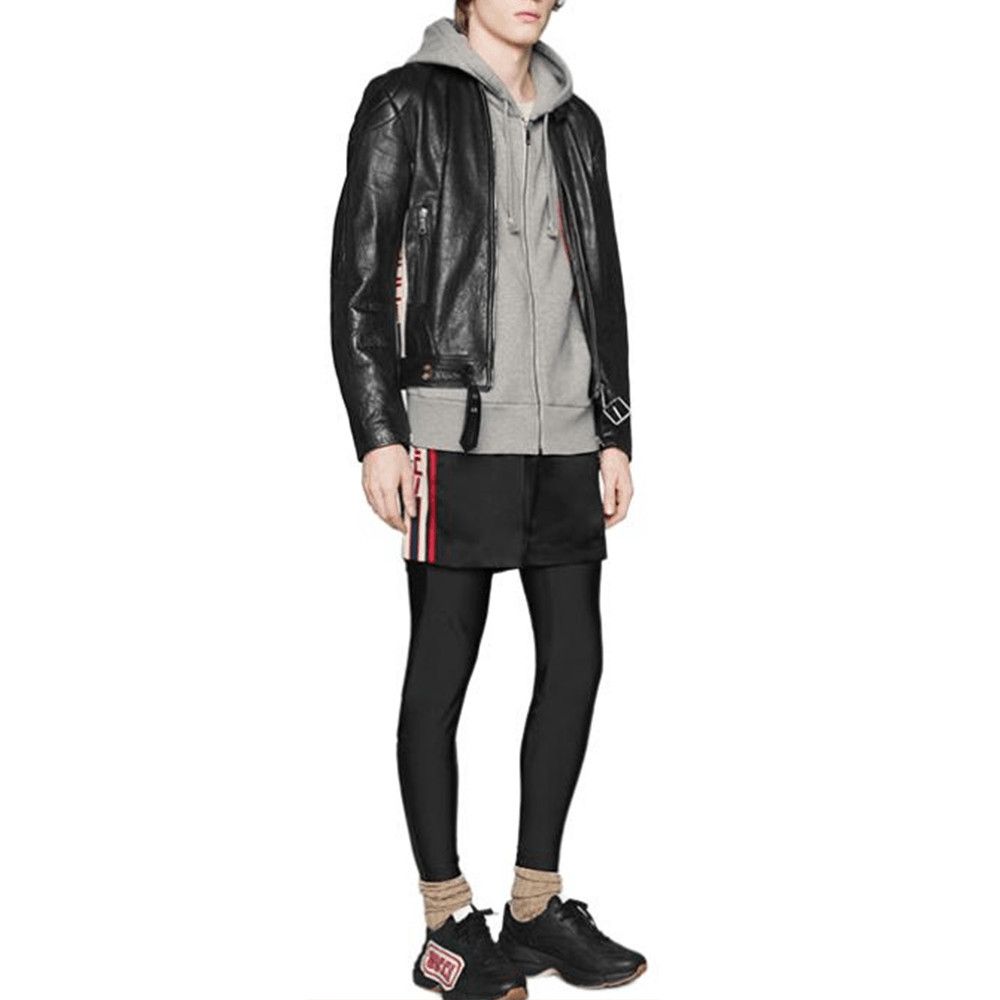 Gucci Striped Black Leather Jacket, Size S Size US S / EU 44-46 / 1 - 15 Thumbnail