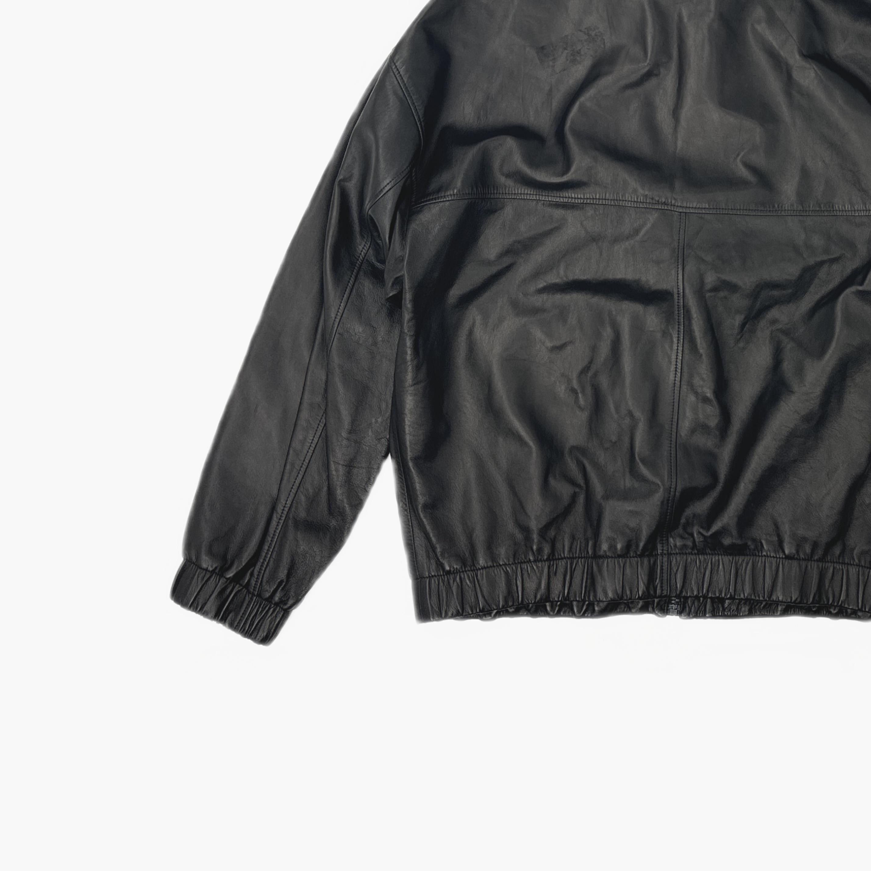 Gucci Black Leather Bomber Jacket in Size L Size US L / EU 52-54 / 3 - 4 Thumbnail