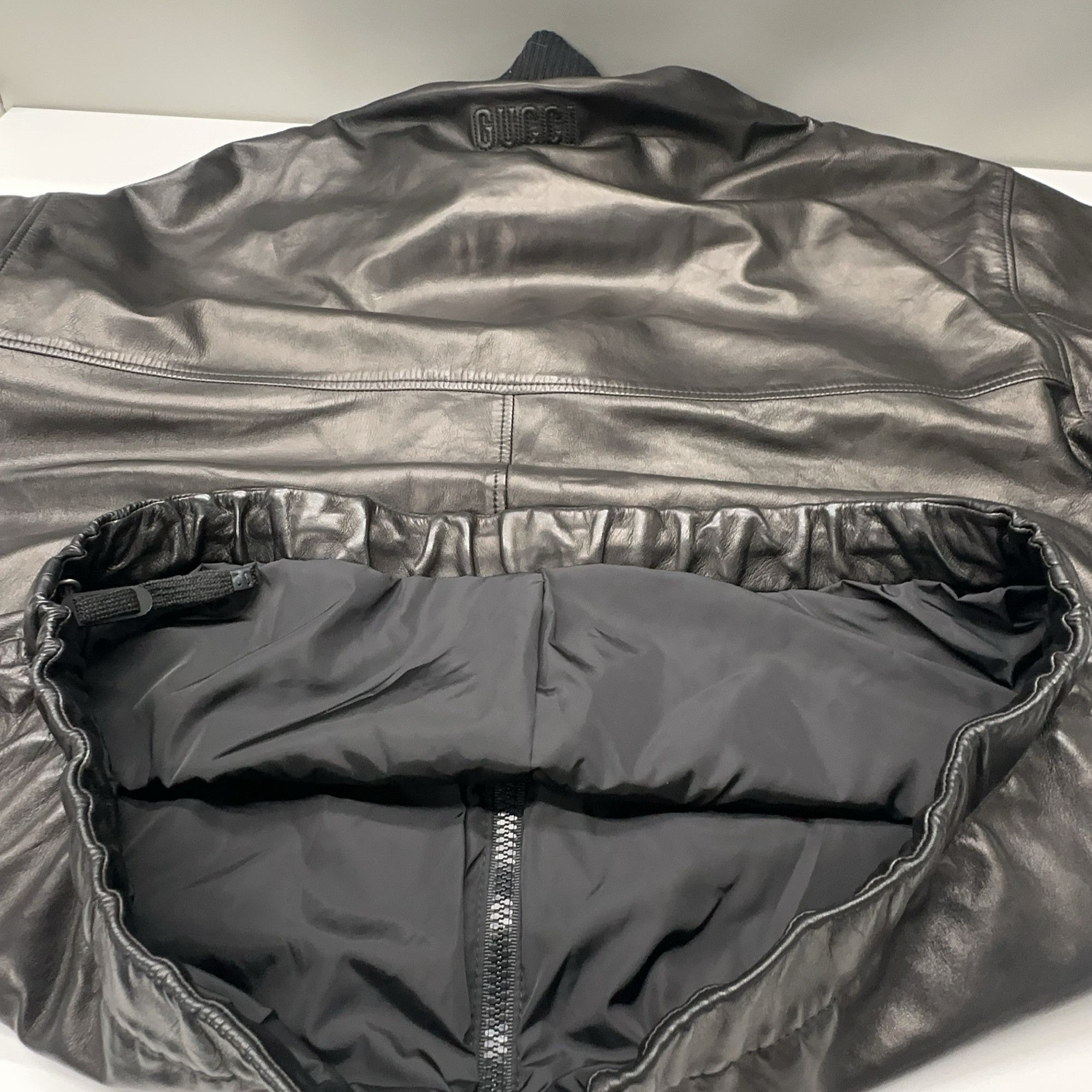 Gucci Black Leather Bomber Jacket in Size L Size US L / EU 52-54 / 3 - 19 Thumbnail