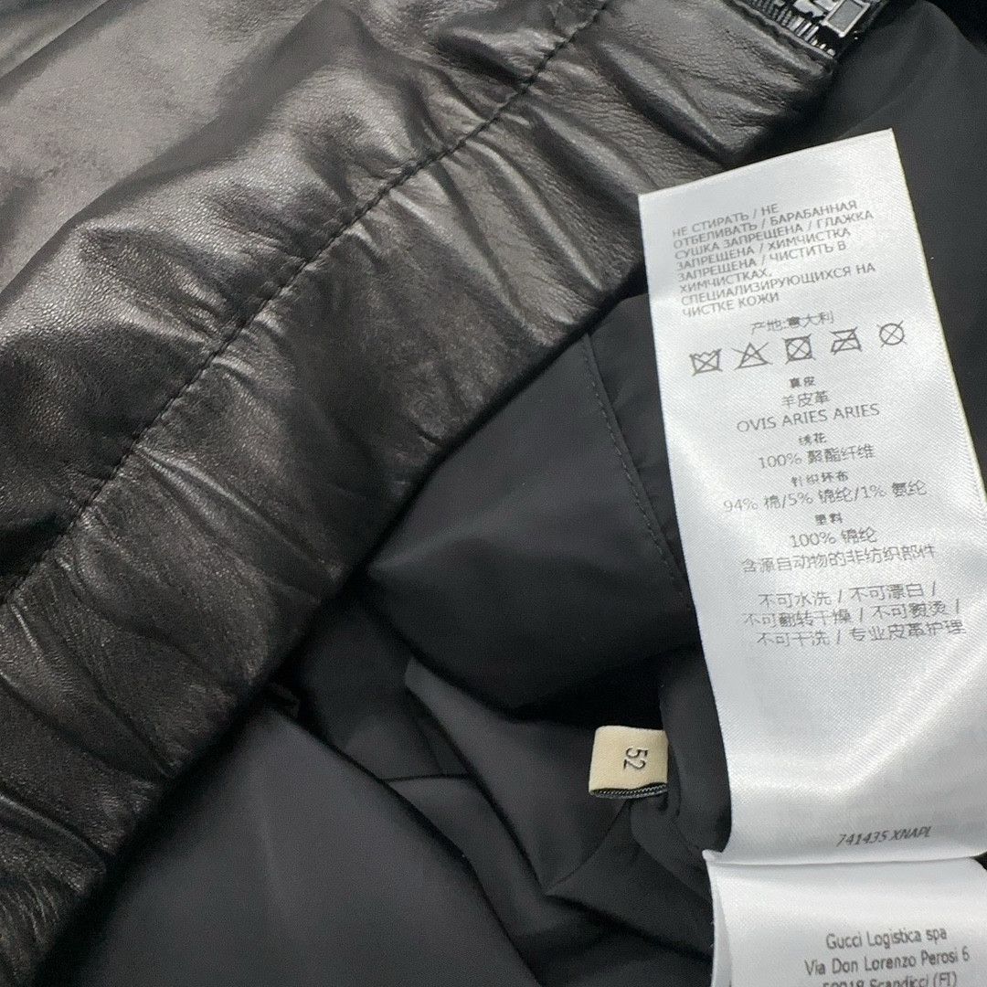 Gucci Black Leather Bomber Jacket in Size L Size US L / EU 52-54 / 3 - 6 Thumbnail