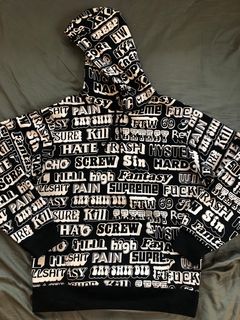 Supreme Hysteric Glamour Text Hoodie - Black – Grails SF