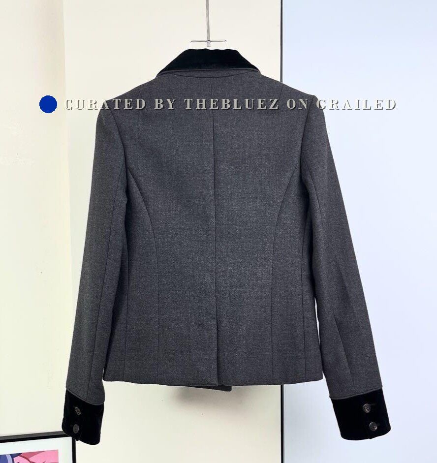 Dior Dior Gray Wool Double-Breasted Short Coat Size XXS / US 00 / IT 34 - 2 Thumbnail