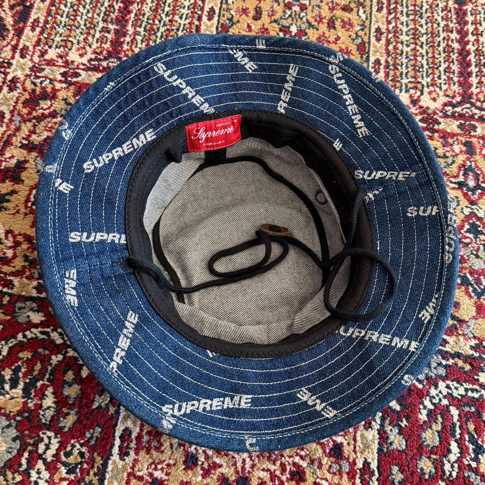 Supreme 17SS Denim Logo Boonie Hat