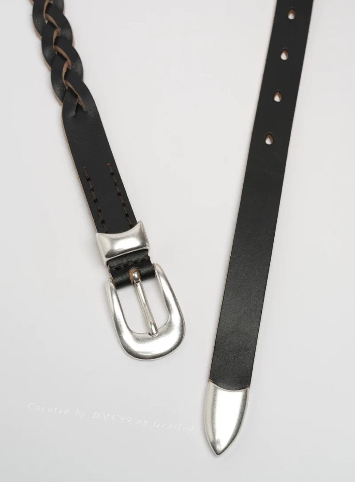 Our Legacy OUR LEGACY 2cm Black Leather Braided Belt Size ONE SIZE - 3 Thumbnail