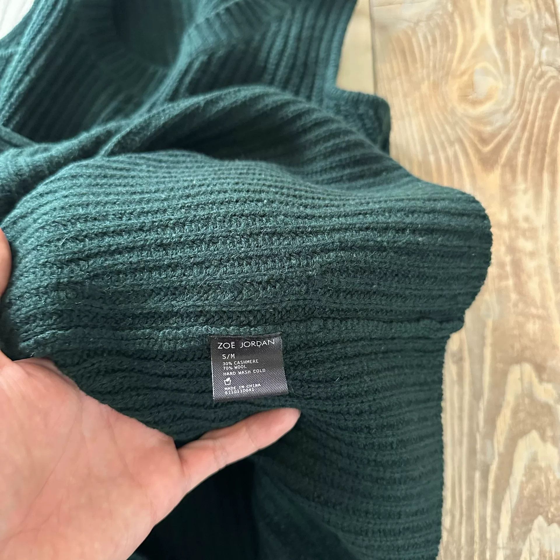 Other Zoe Jordan Forest Green Hollow Cashmere Sweater Size M / US 6-8 / IT 42-44 - 7 Thumbnail