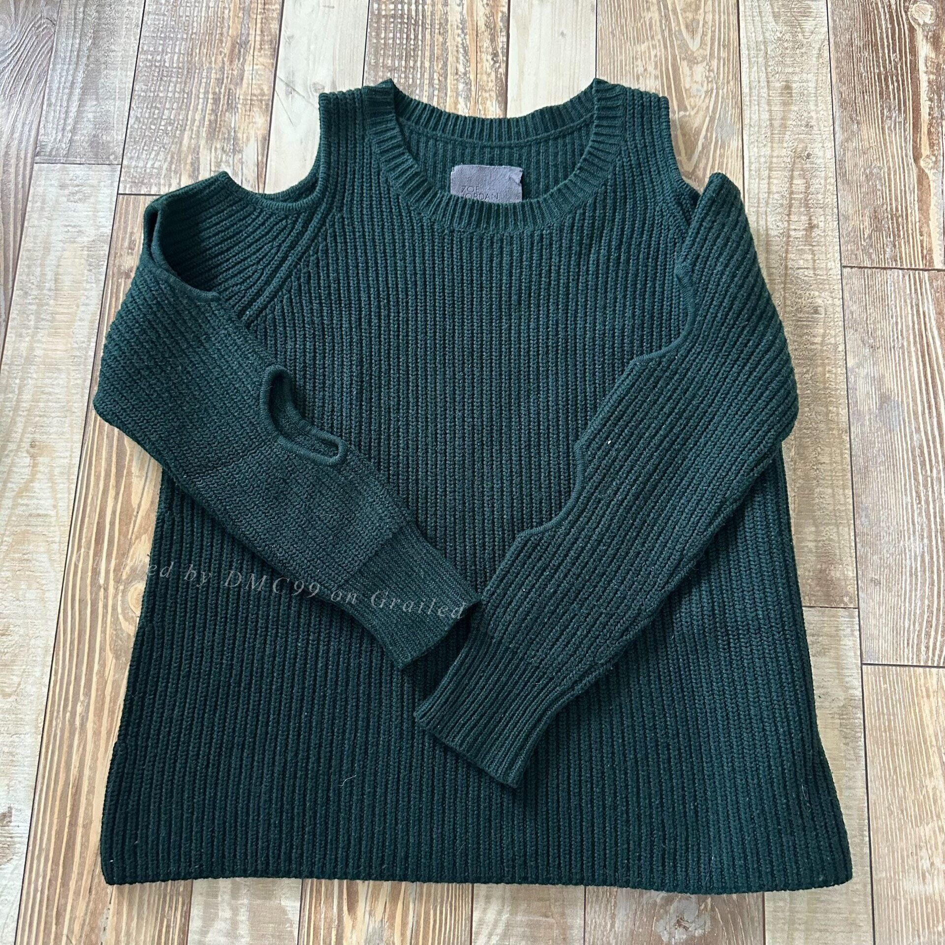 Other Zoe Jordan Forest Green Hollow Cashmere Sweater Size M / US 6-8 / IT 42-44 - 3 Thumbnail