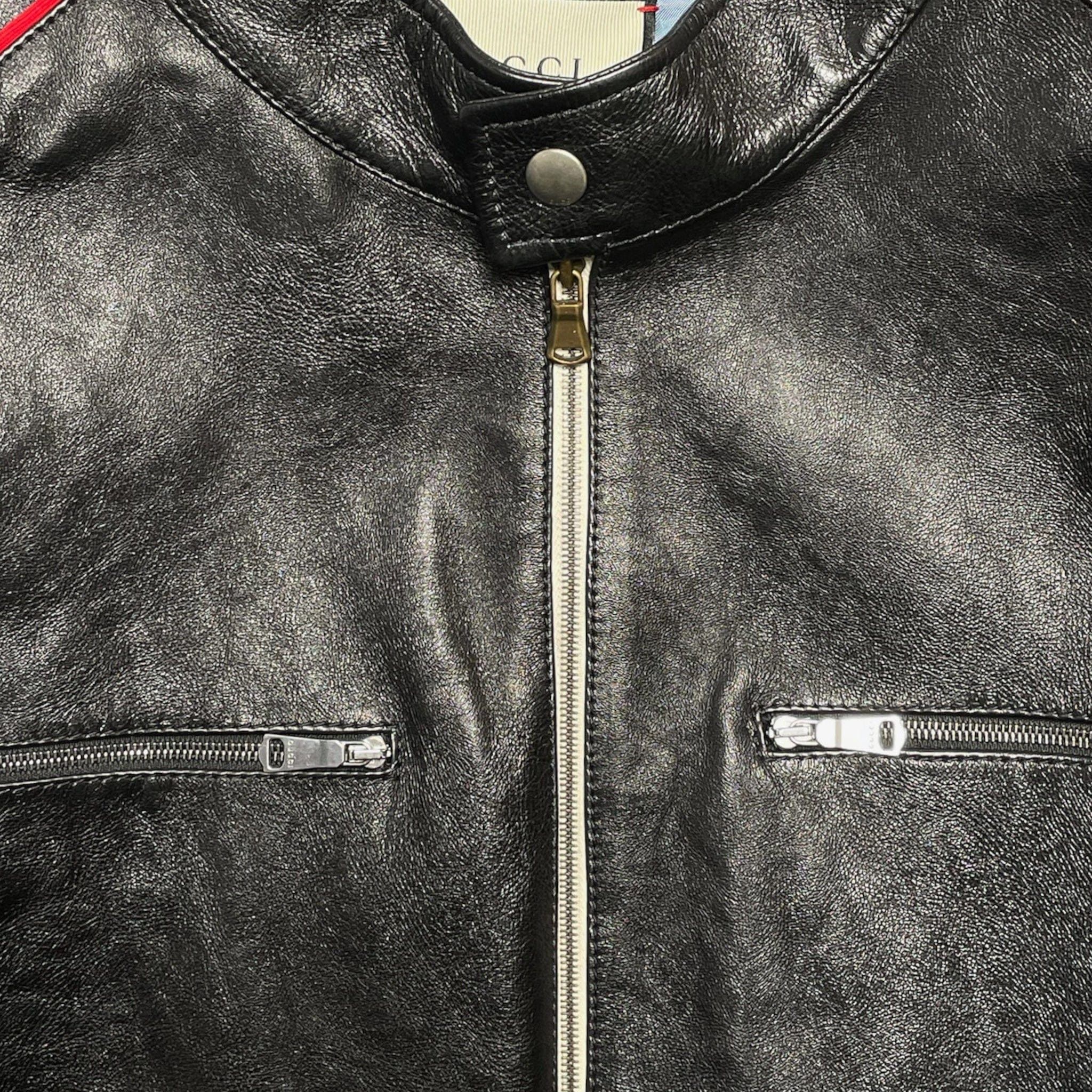 Gucci Print Leather Motorcycle Jacket Black Size US M / EU 48-50 / 2 - 3 Thumbnail