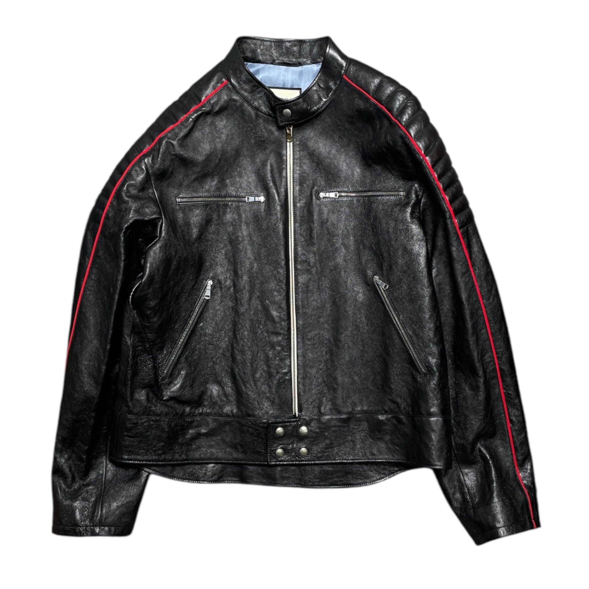 Gucci Print Leather Motorcycle Jacket Black Size US M / EU 48-50 / 2 - 2 Thumbnail