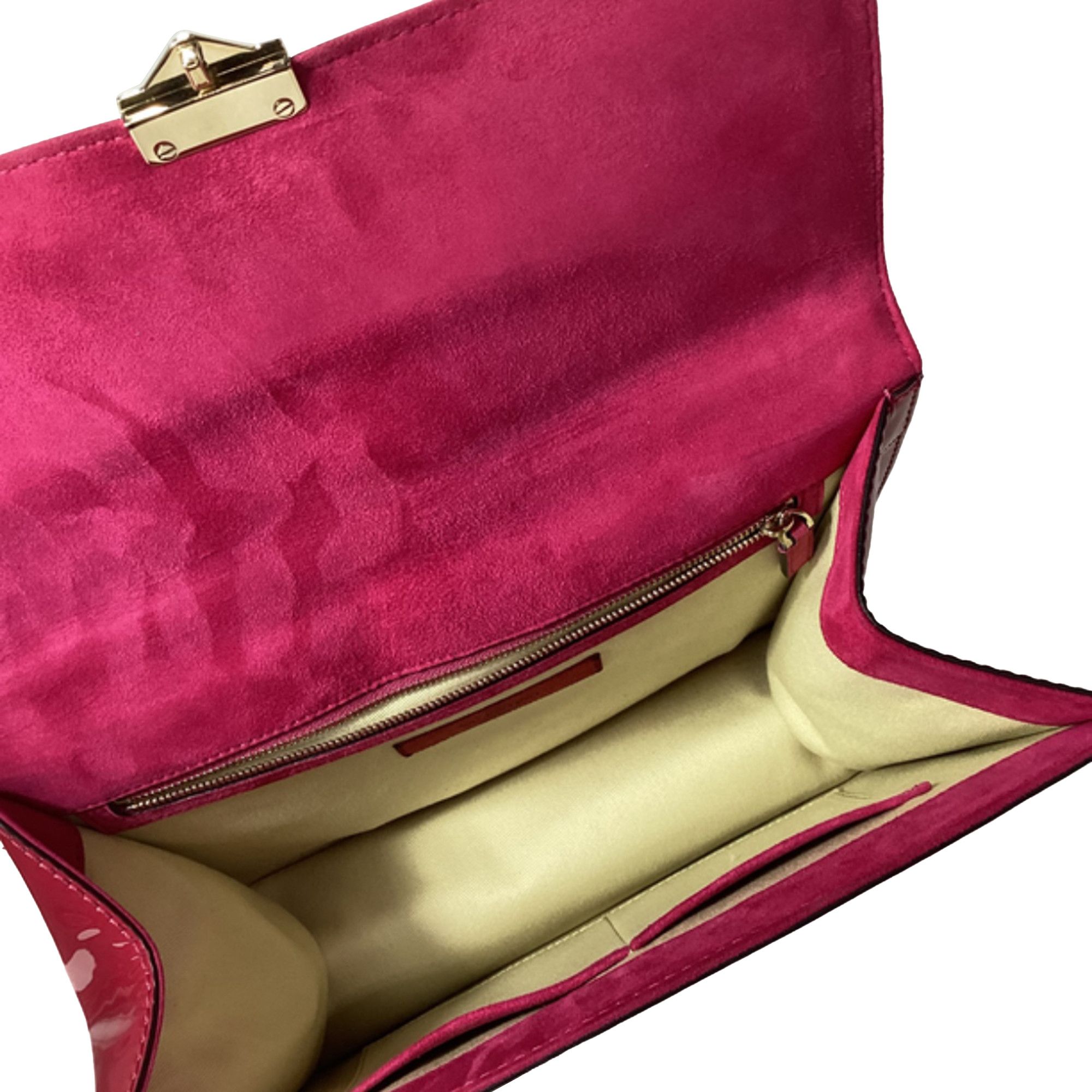 Valentino Valentino Rockstud Glam Lock Flap Bag in Red Patent Leather Size ONE SIZE - 6 Thumbnail