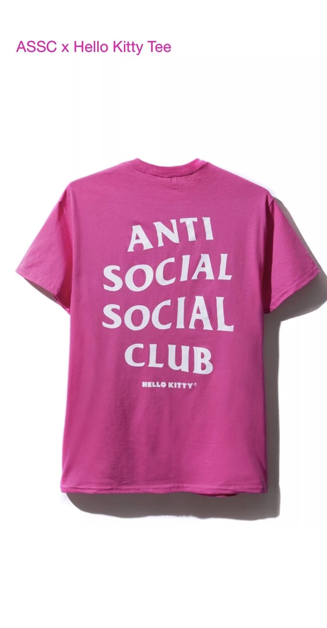 Anti Social Social Club DS Anti Social Social Club ASSC x Hello Kitty white Logo Pink Tee Shirt in hand Bape Supreme Kith Size US XL / EU 56 / 4 - 3 Thumbnail