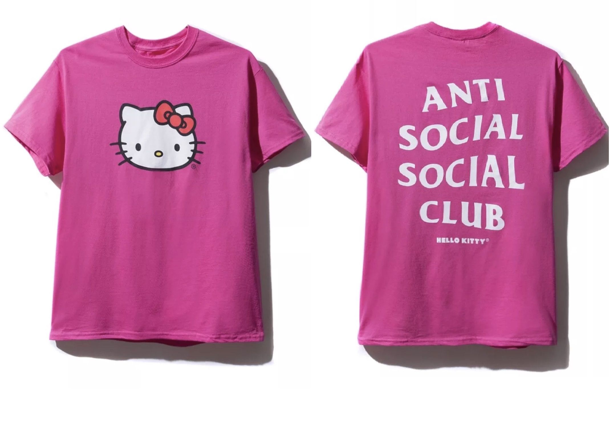 Anti Social Social Club DS Anti Social Social Club ASSC x Hello Kitty white Logo Pink Tee Shirt in hand Bape Supreme Kith Size US XL / EU 56 / 4 - 1 Preview