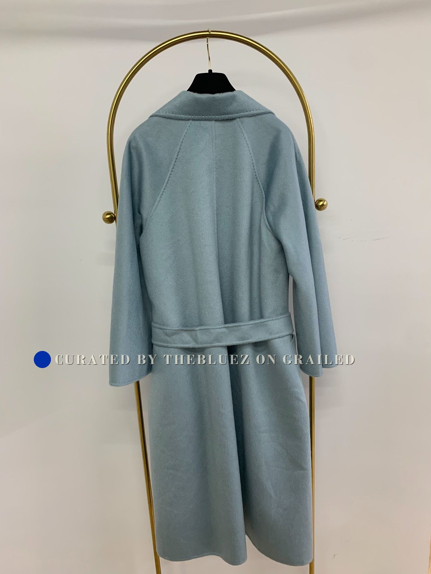 Max Mara MaxMara Sky Blue Labbro Cashmere Long Coat Size S / US 4 / IT 40 - 3 Thumbnail