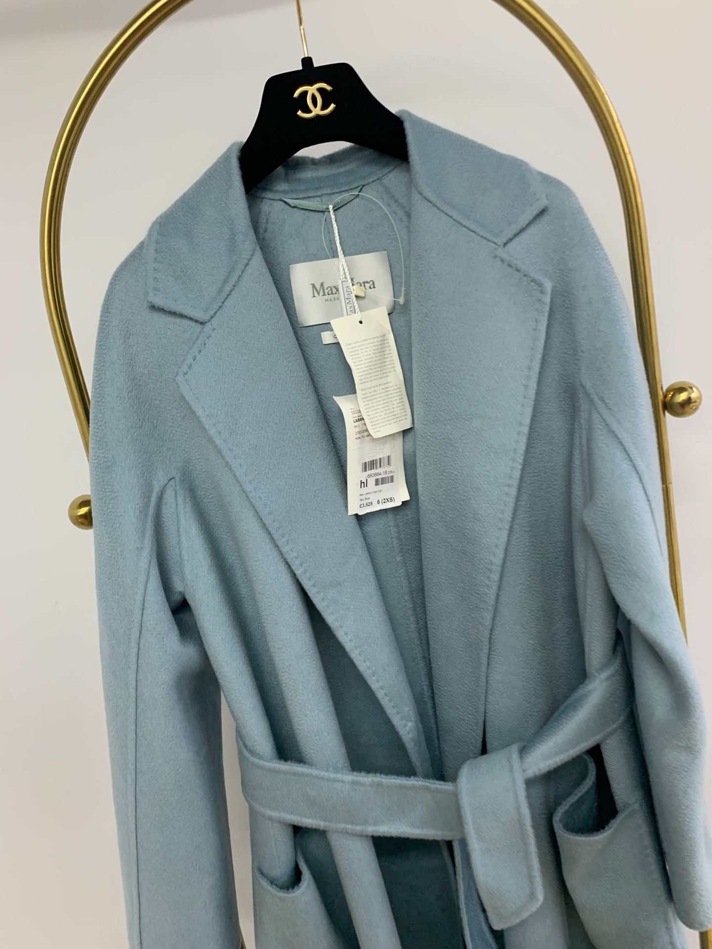 Max Mara MaxMara Sky Blue Labbro Cashmere Long Coat Size S / US 4 / IT 40 - 2 Thumbnail
