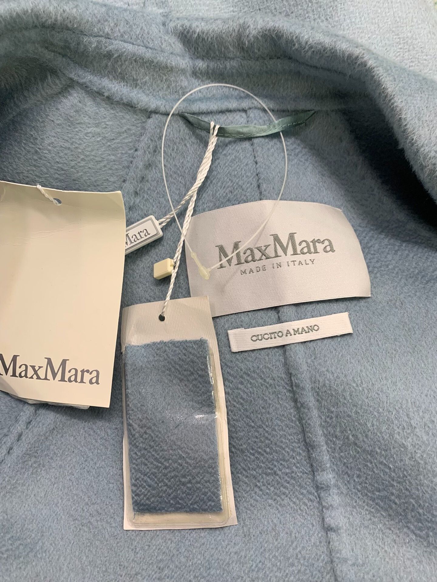 Max Mara MaxMara Sky Blue Labbro Cashmere Long Coat Size S / US 4 / IT 40 - 4 Thumbnail